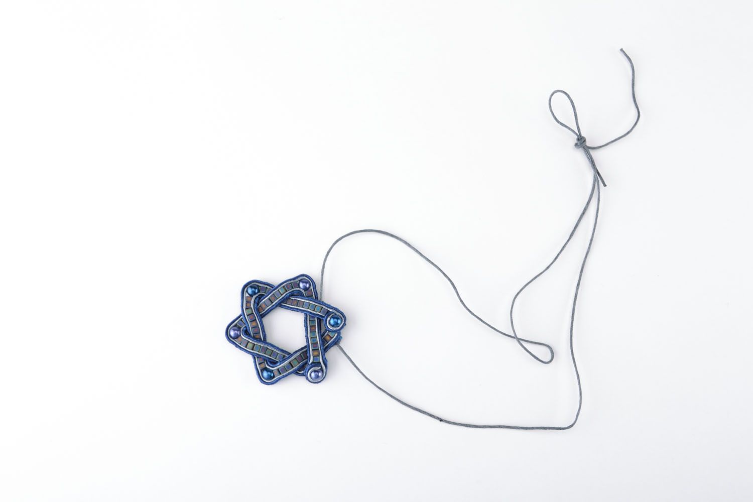 Pendant on a long cord Star of Judah  photo 2