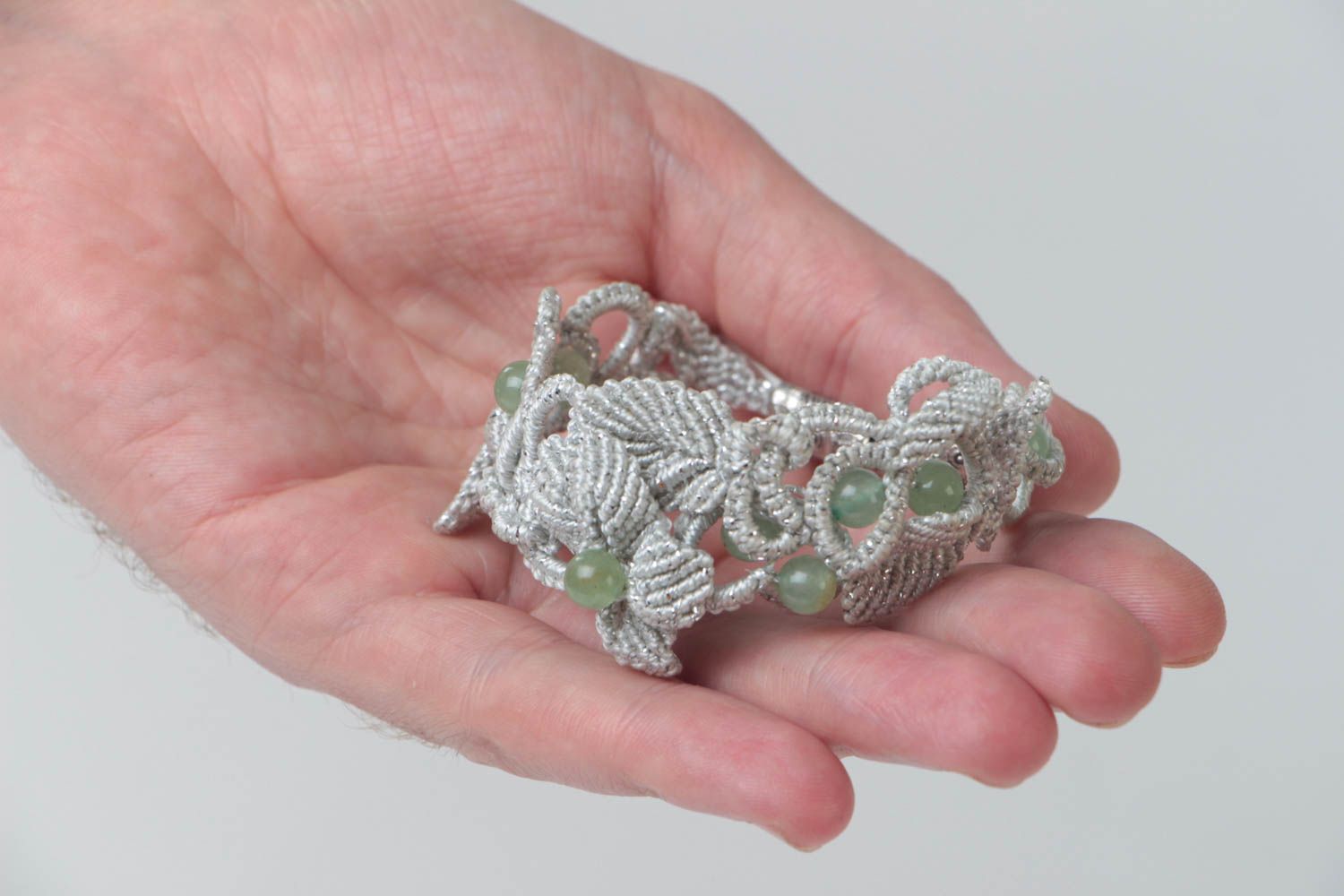 Pulsera artesanal de cuentas de nefrita accesorio para mujer regalo original foto 5
