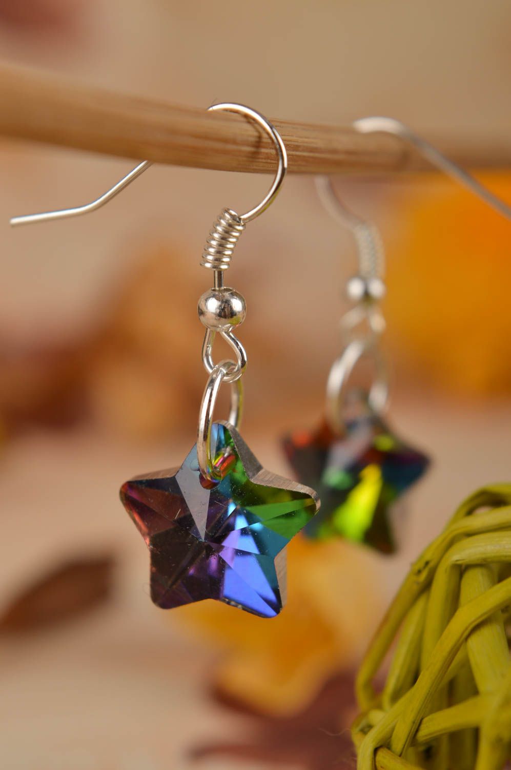 Handmade earrings crystal jewelry earrings with charms designer jewelry photo 5