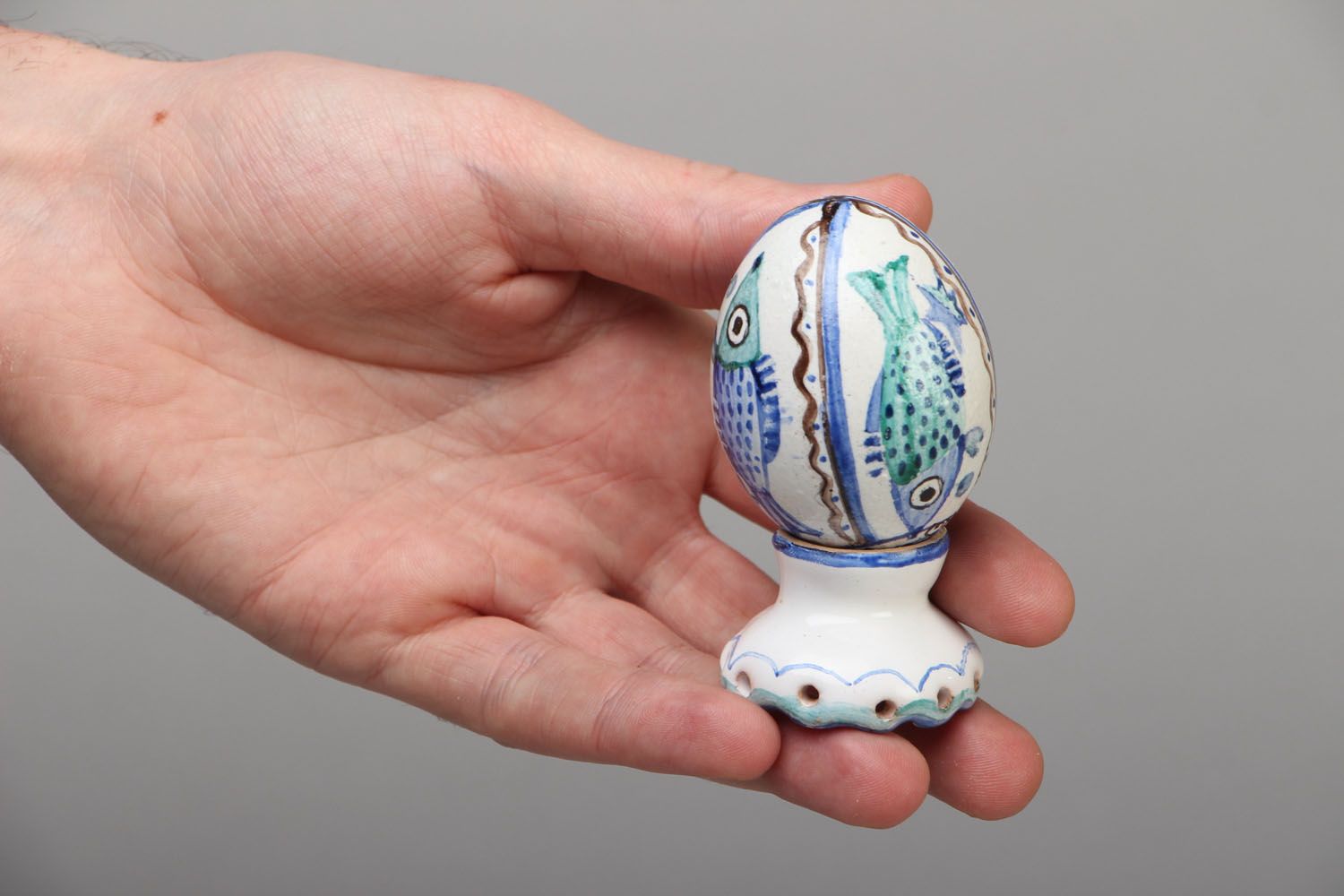 Painted ceramic egg photo 4
