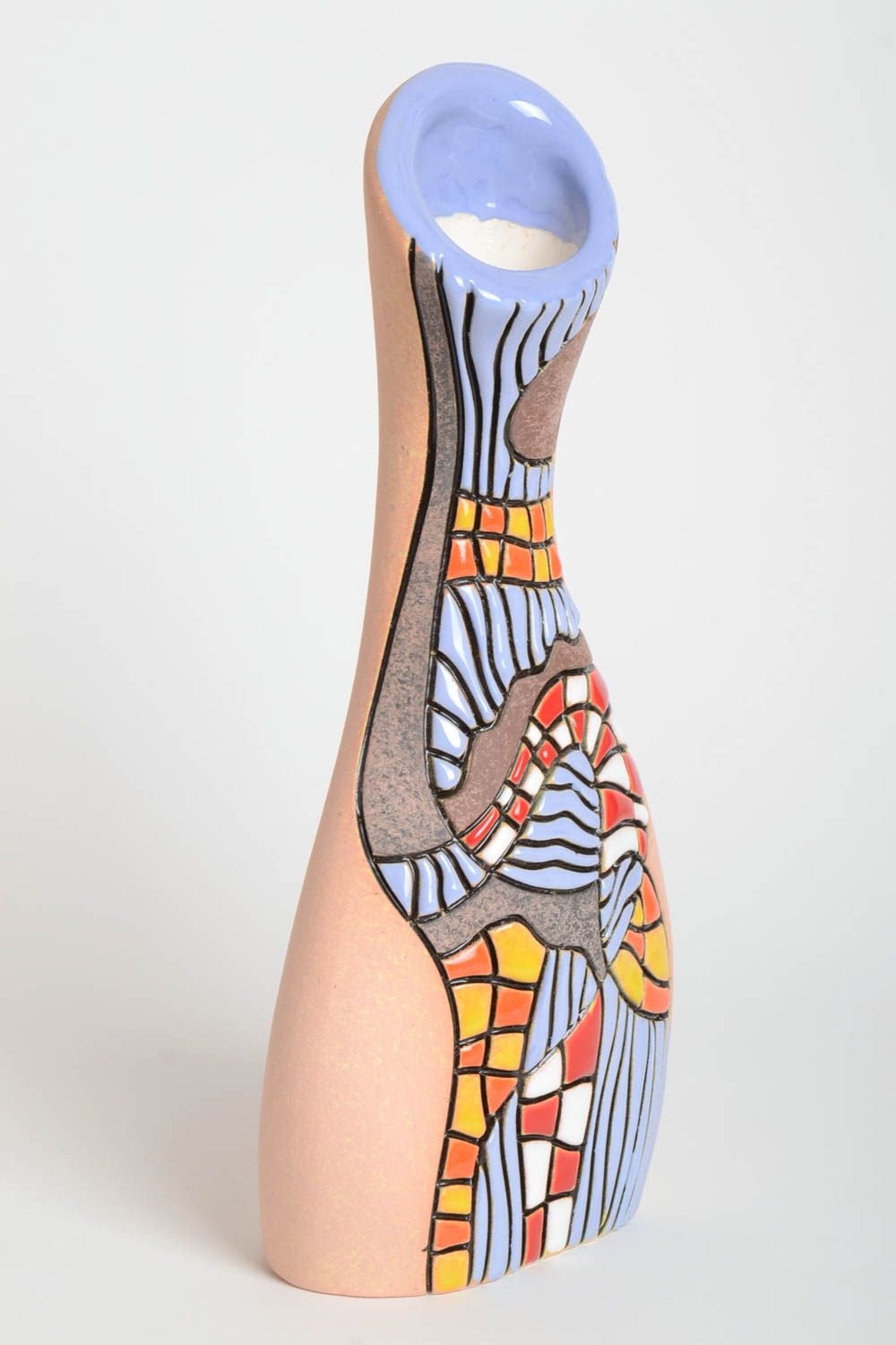 Designer Vase handgemachte Keramik Haus Dekoration Geschenk für Frauen 1800 ml foto 2