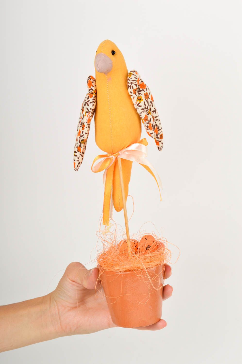 Украшение для стола хэнд мейд декор для дома птица декор для интерьера оранжевая фото 2