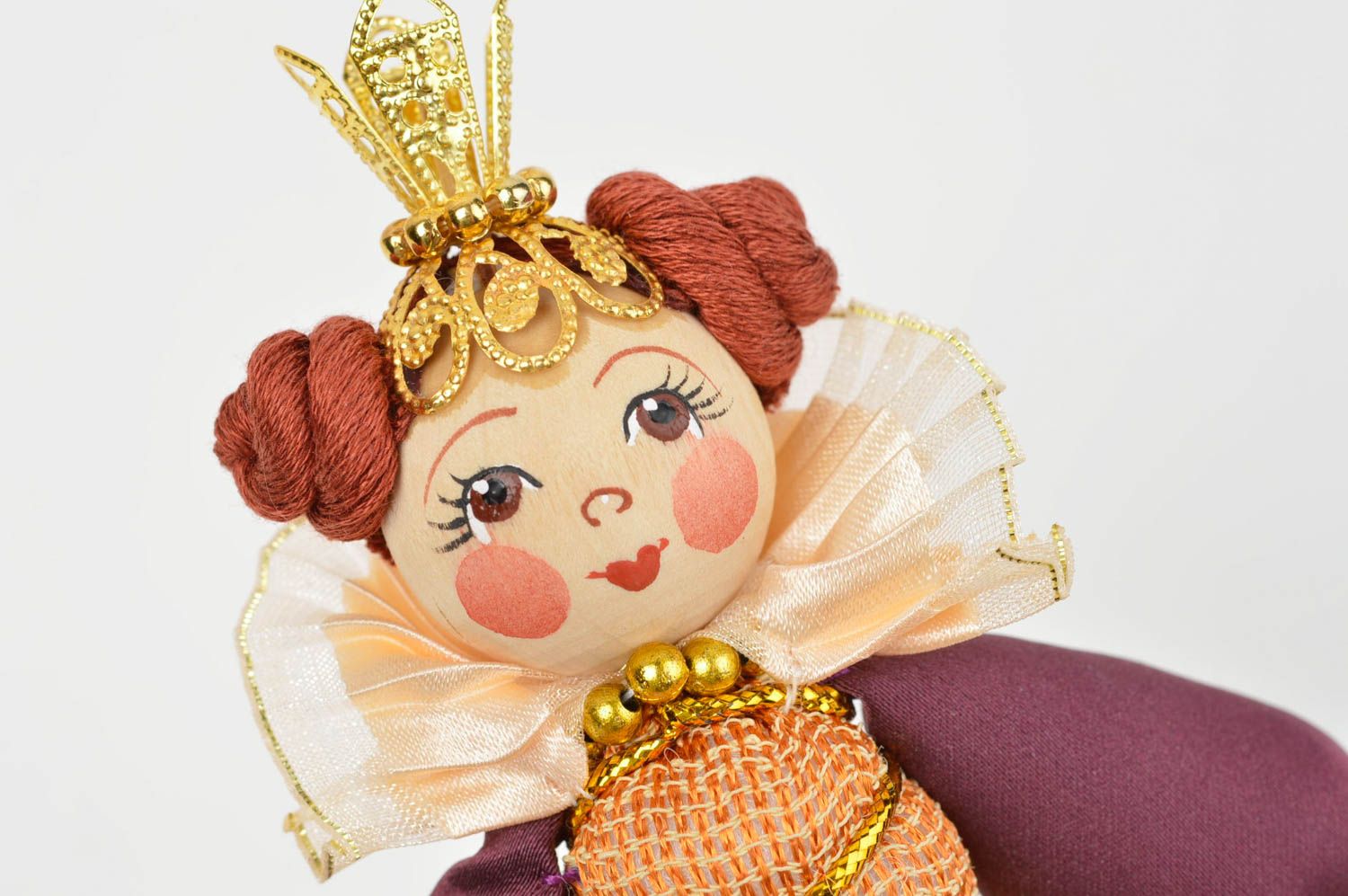 Künstlerische Puppe aus Textil für Interieur Dekor grell schön handgeschaffen foto 5