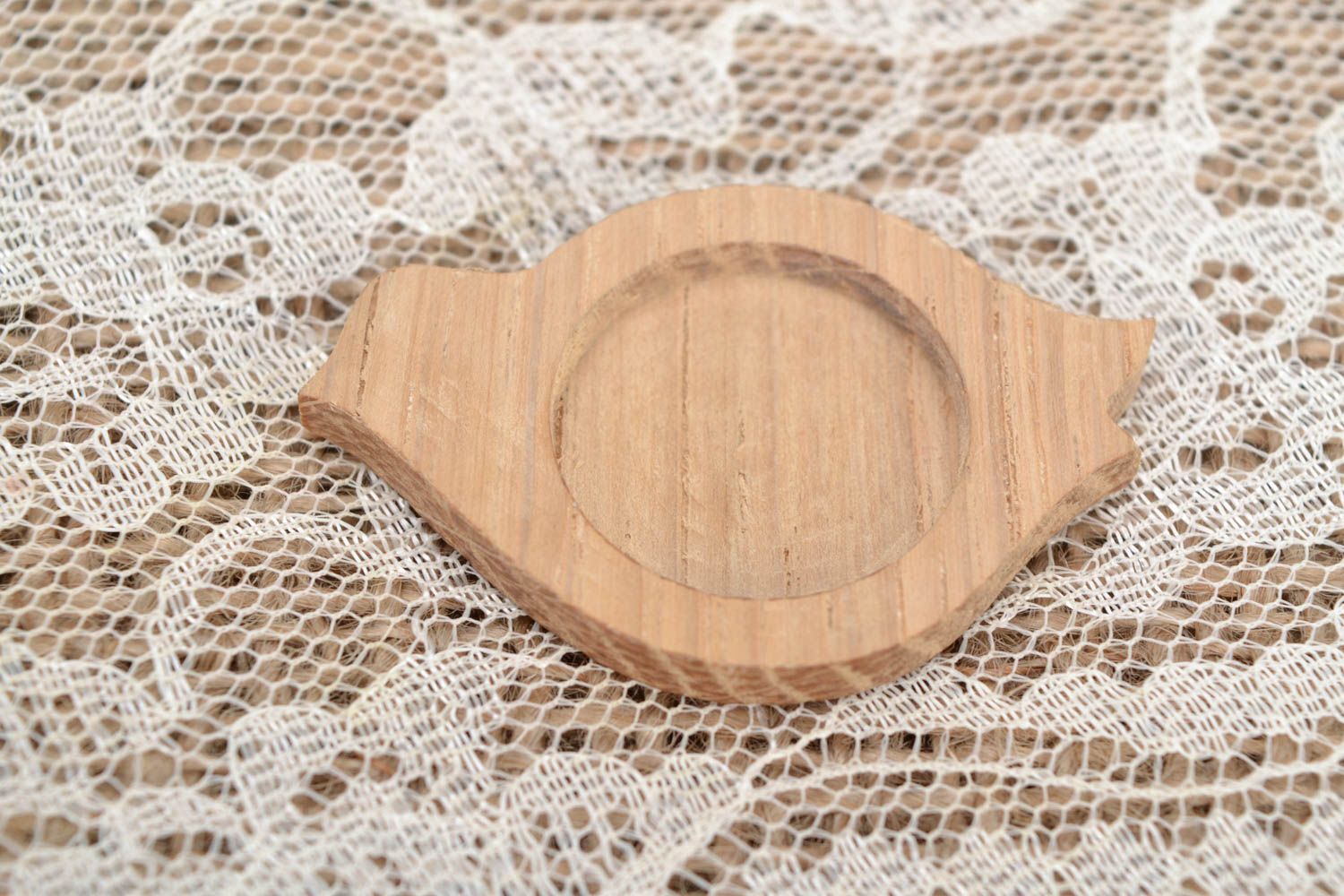 Beautiful DIY handmade wooden blank for jewelry making unusual shape photo 4