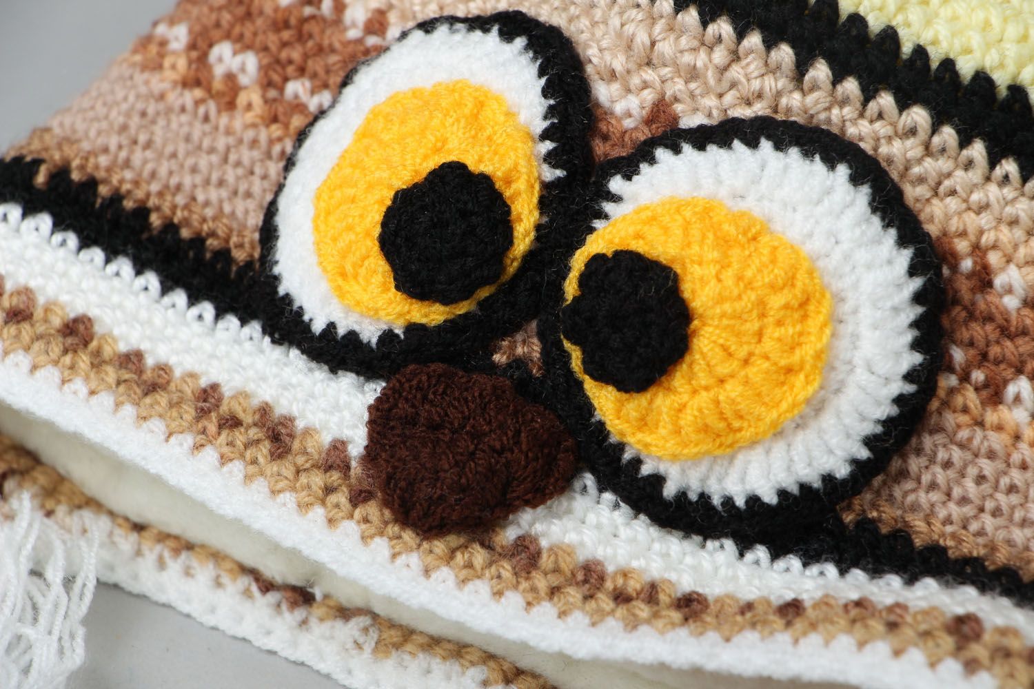 Crocheted hat Cute Owl photo 2