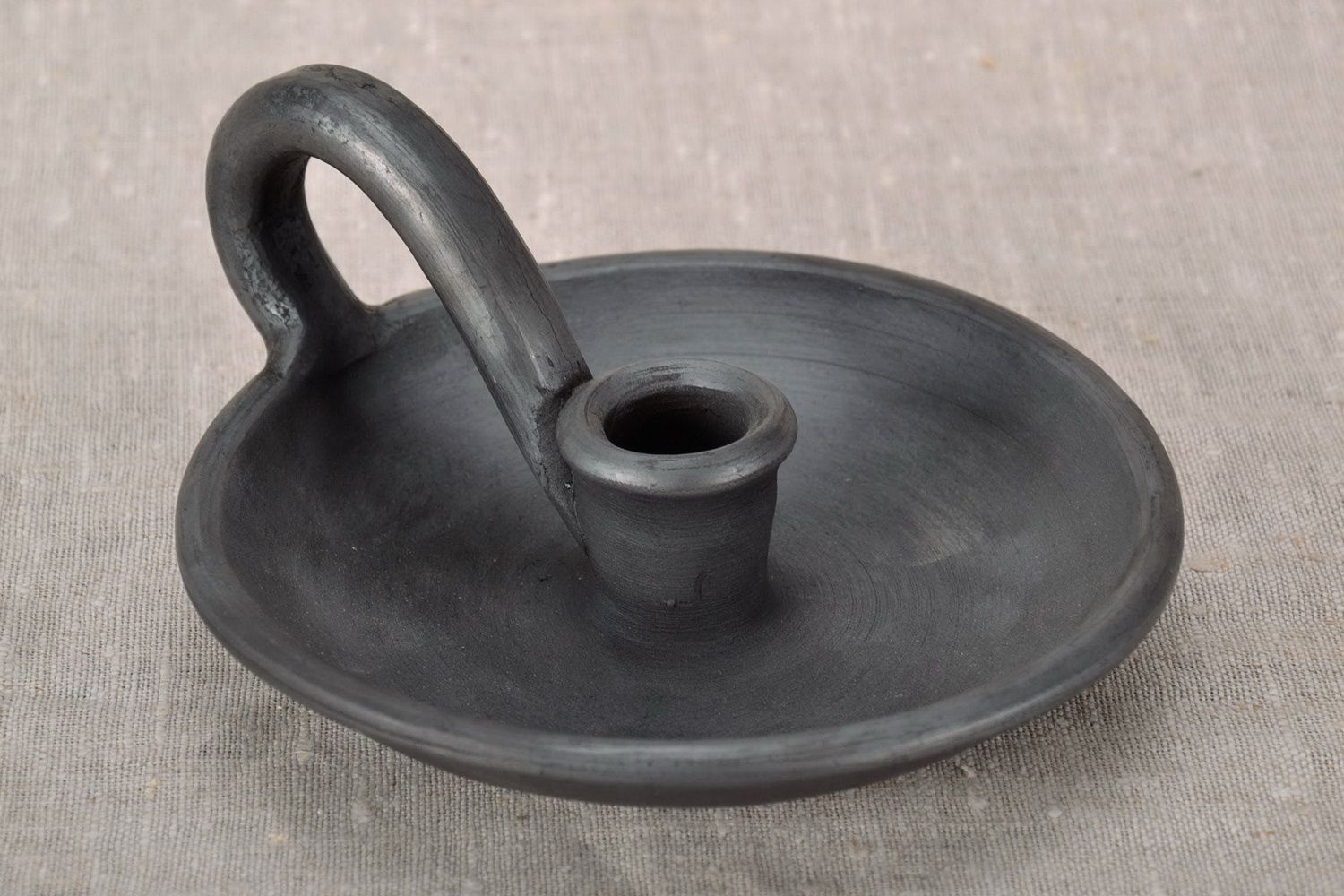 Clay candlestick, stand for candle photo 2
