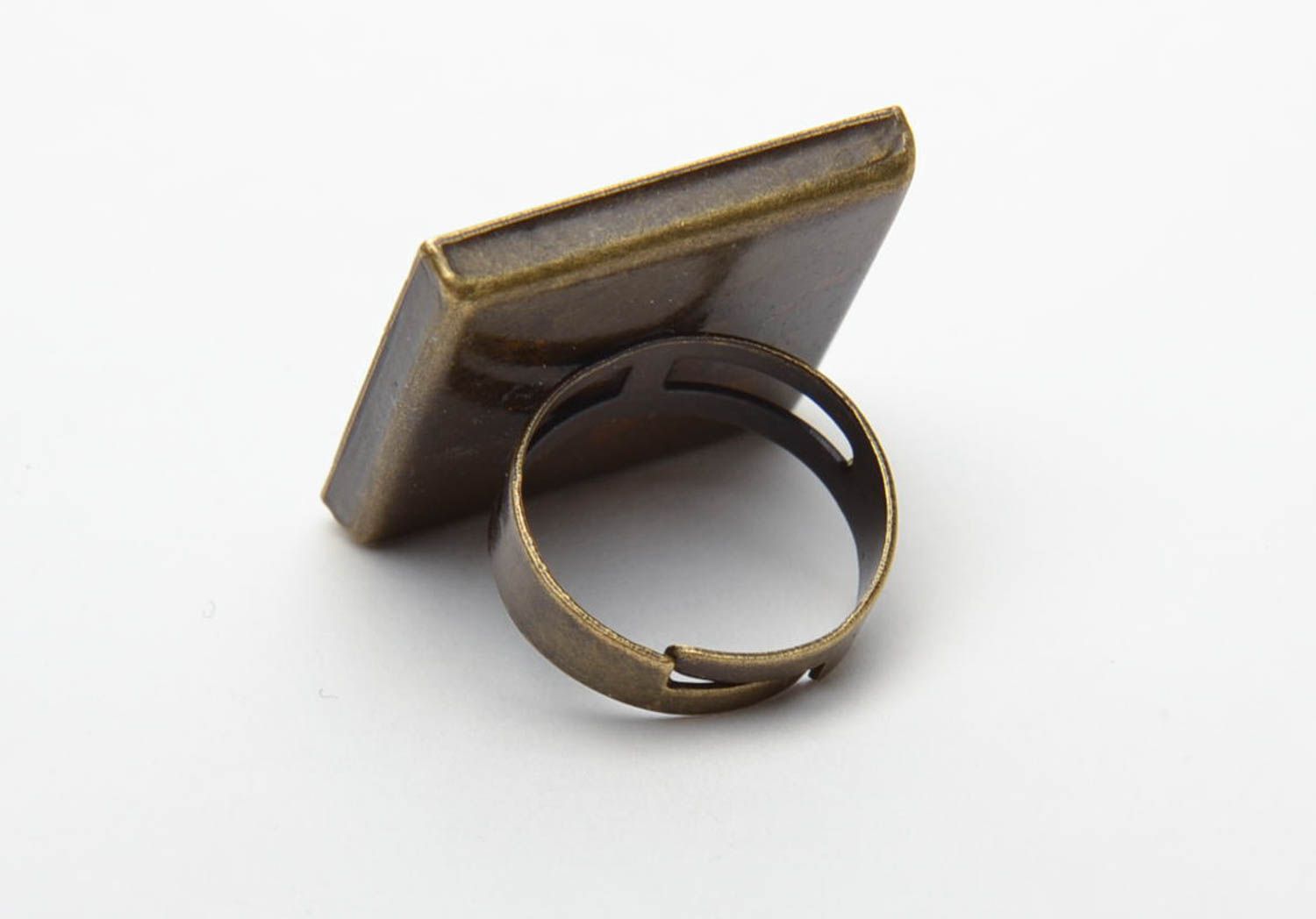 Металлическое кольцо ручной работы с живыми цветами фото 4