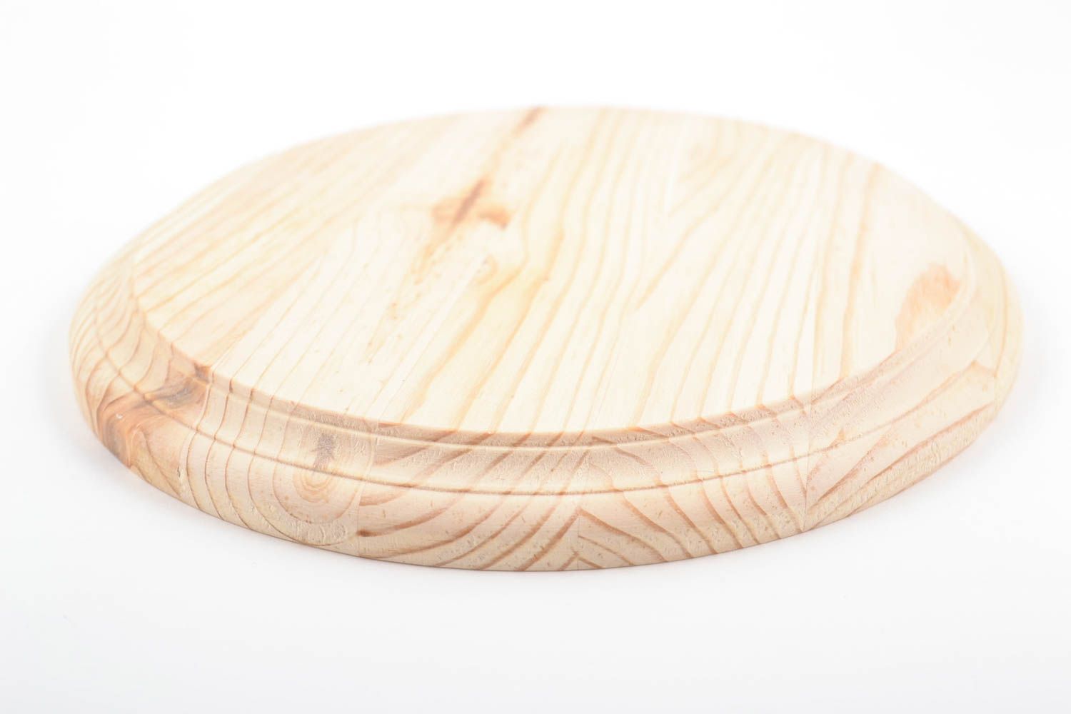 Pieza en blanco para creatividad de madera de pino artesanal ovalada original
 foto 4
