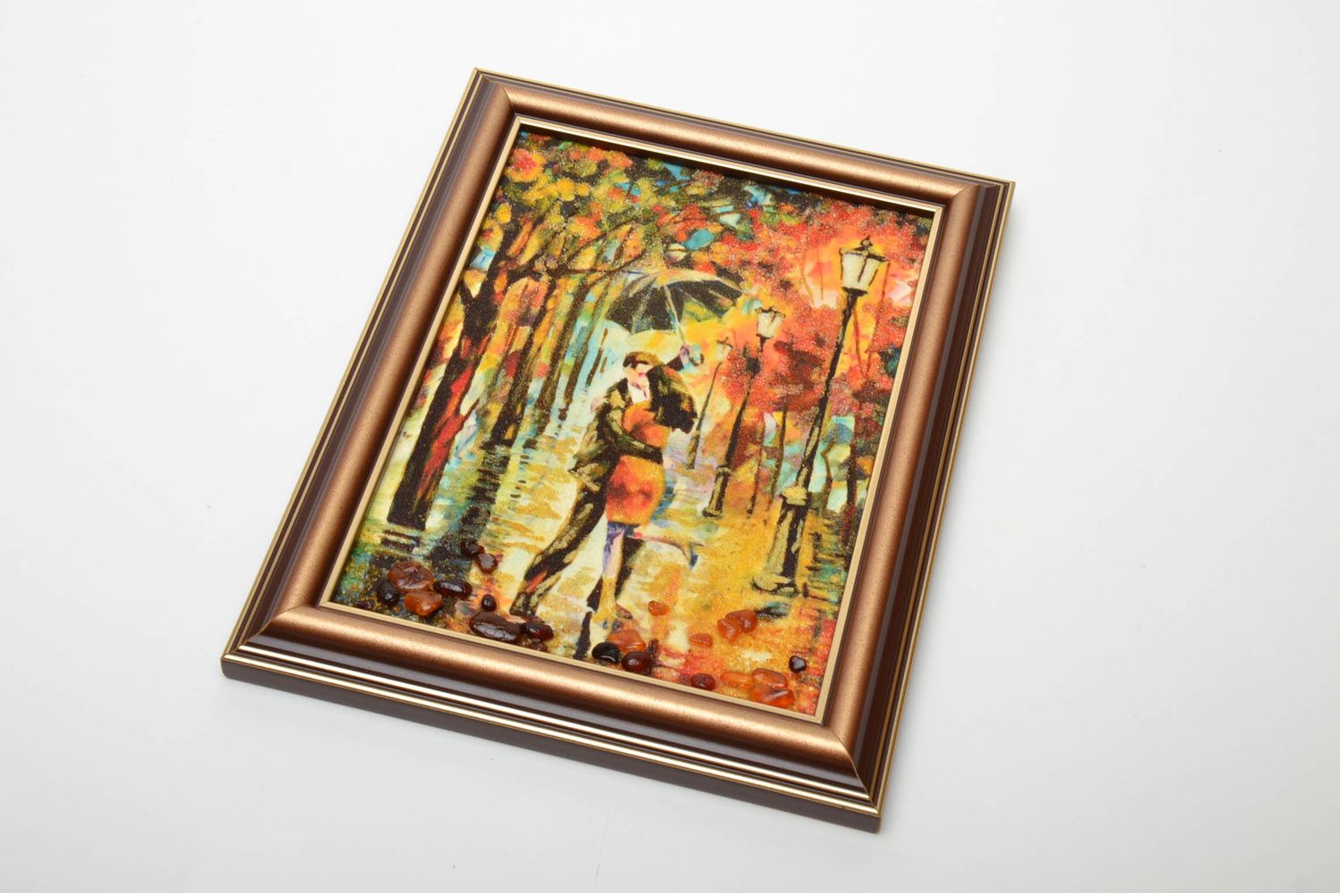 Картина на стену янтарная Осенний поцелуй фото 2