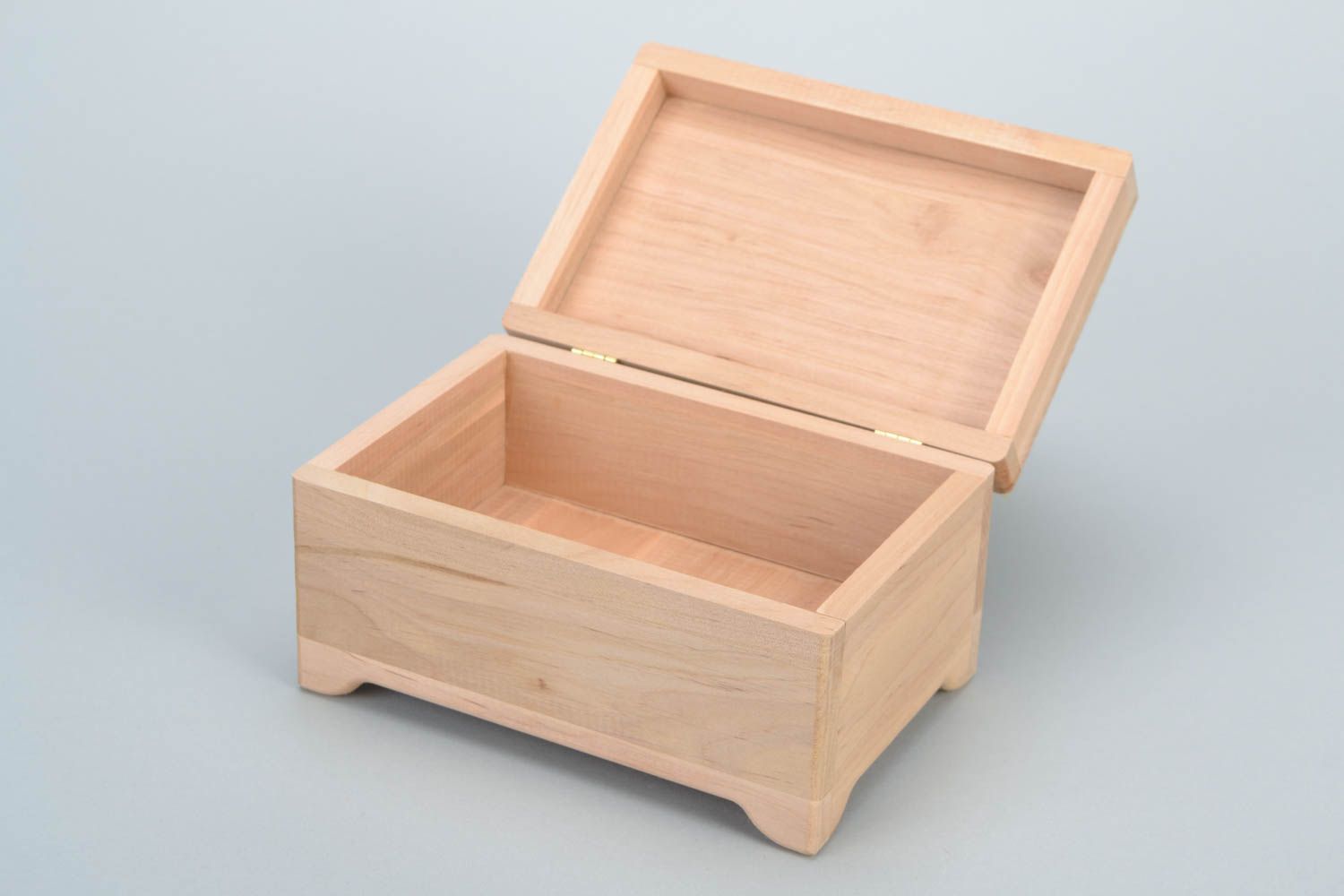 Personalised gift, handmade wooden jewelry box of middle size craft blank for decoration photo 2