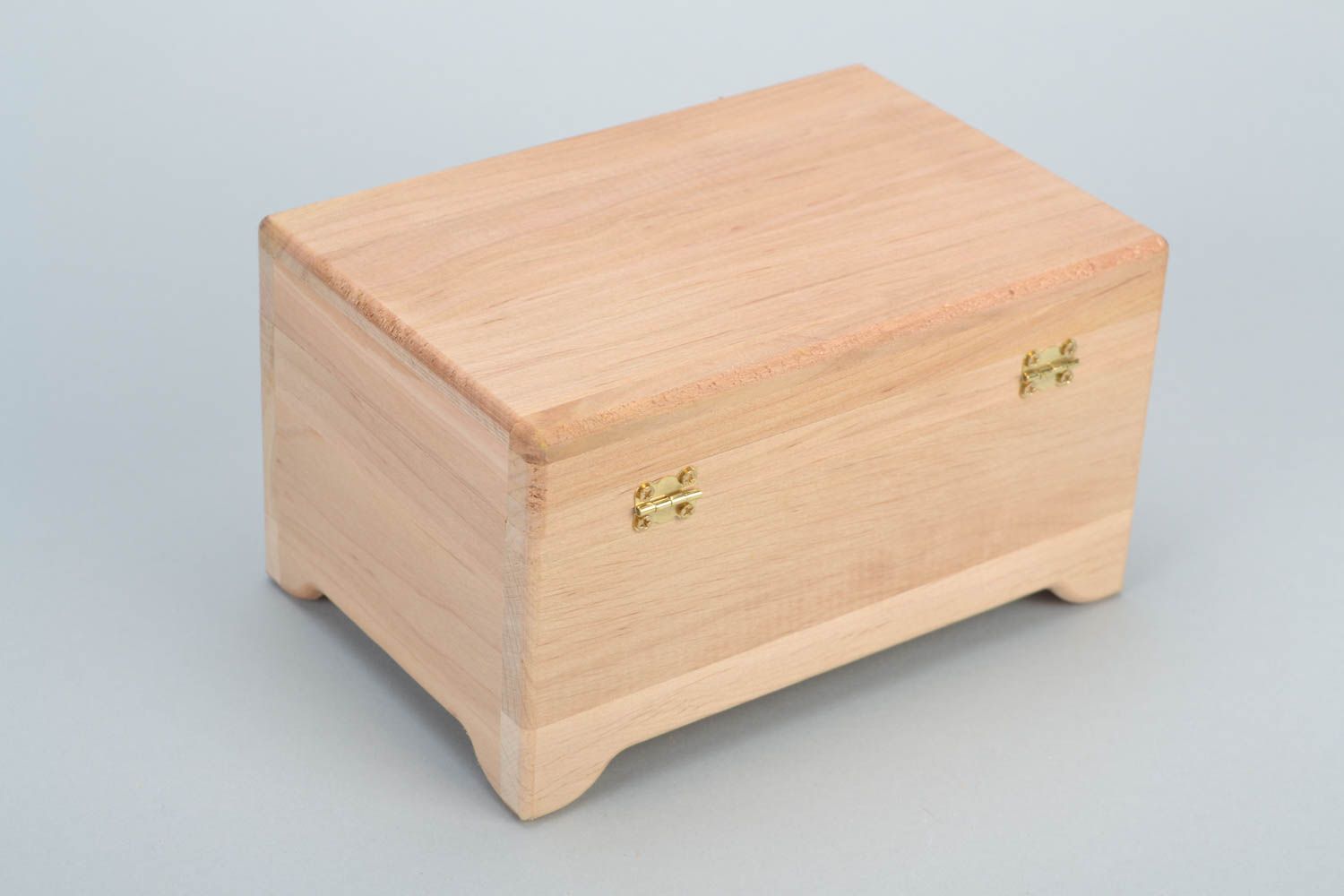 Personalised gift, handmade wooden jewelry box of middle size craft blank for decoration photo 3