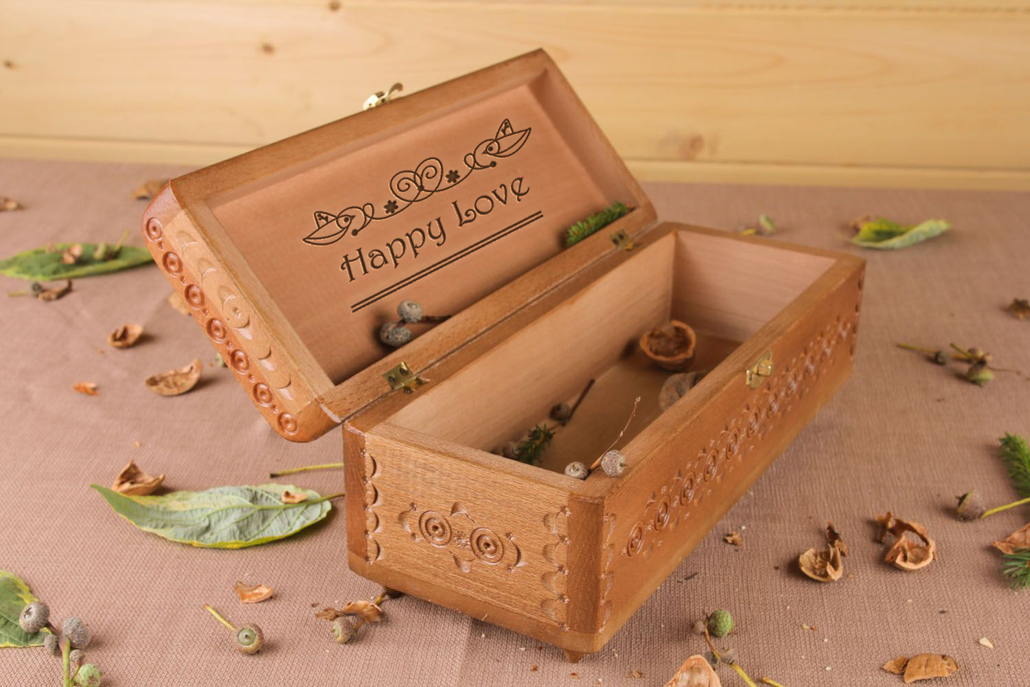 Personalised gift, Long wooden box photo 1
