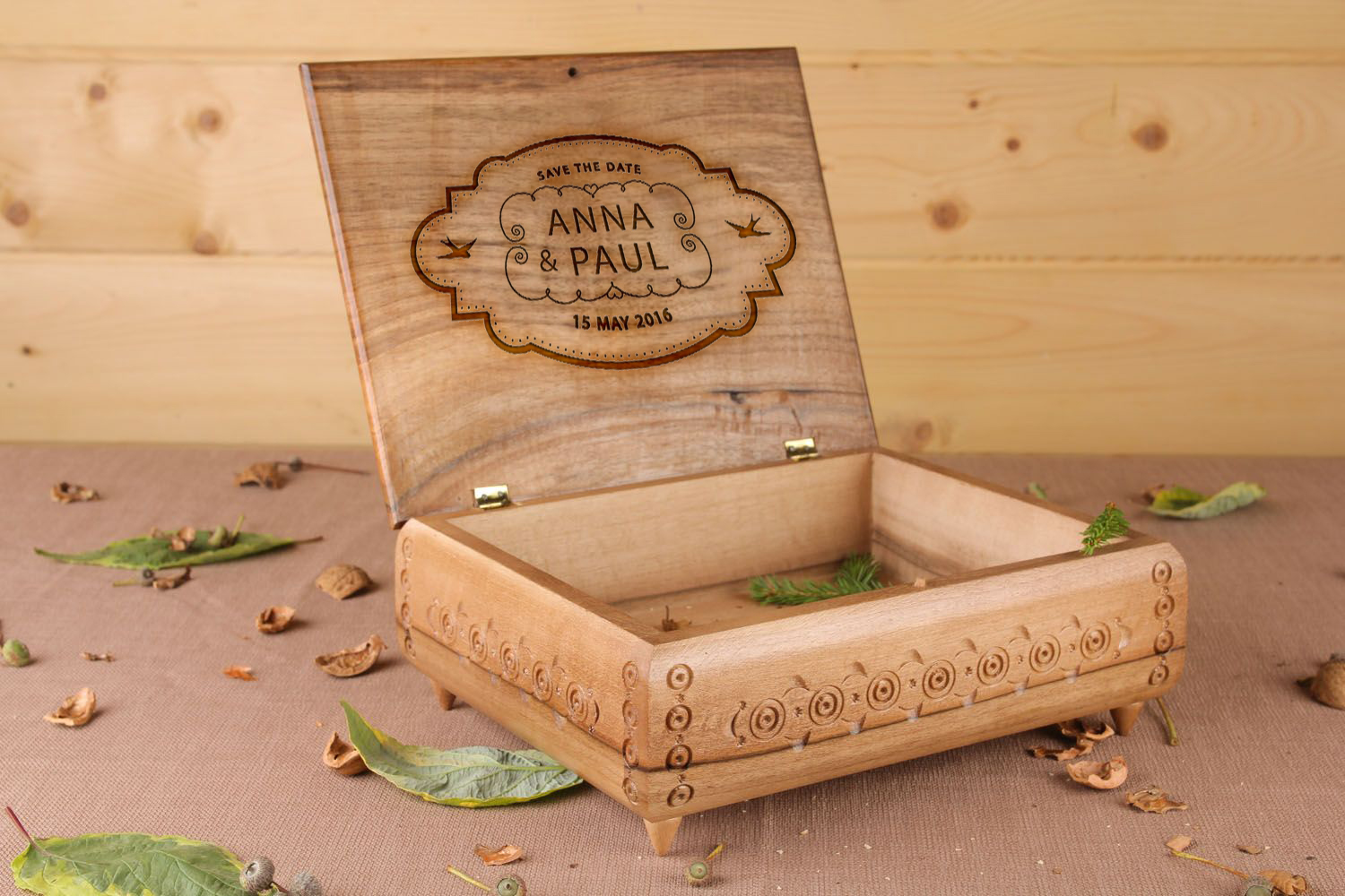 Personalised gift, large jewelry box made of wood photo 1