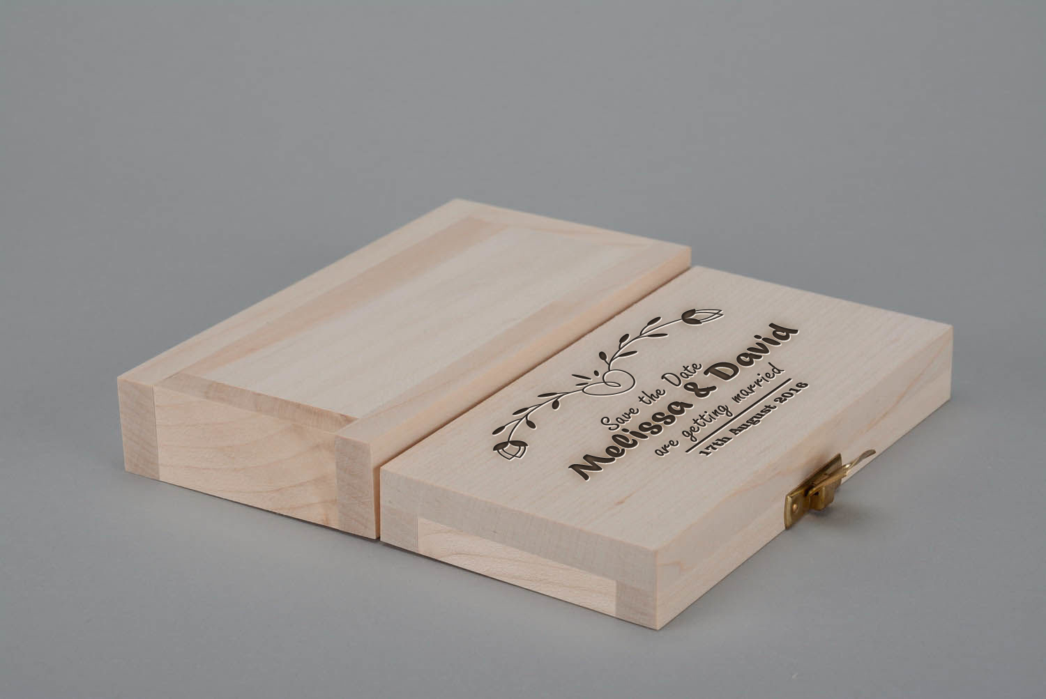 Personalised gift, rectangular wooden box blank photo 1