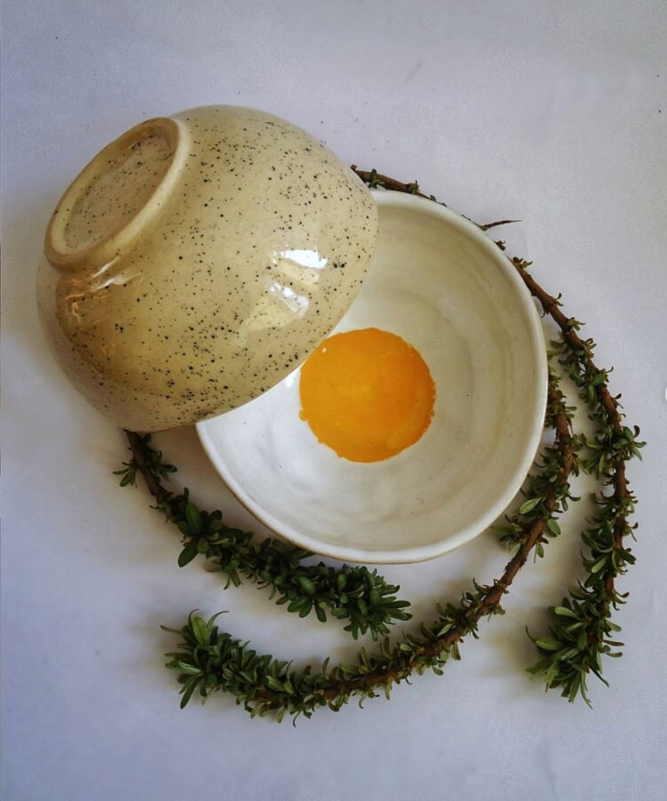Set Yolk for breakfast - 2 handmade plates

 photo 2