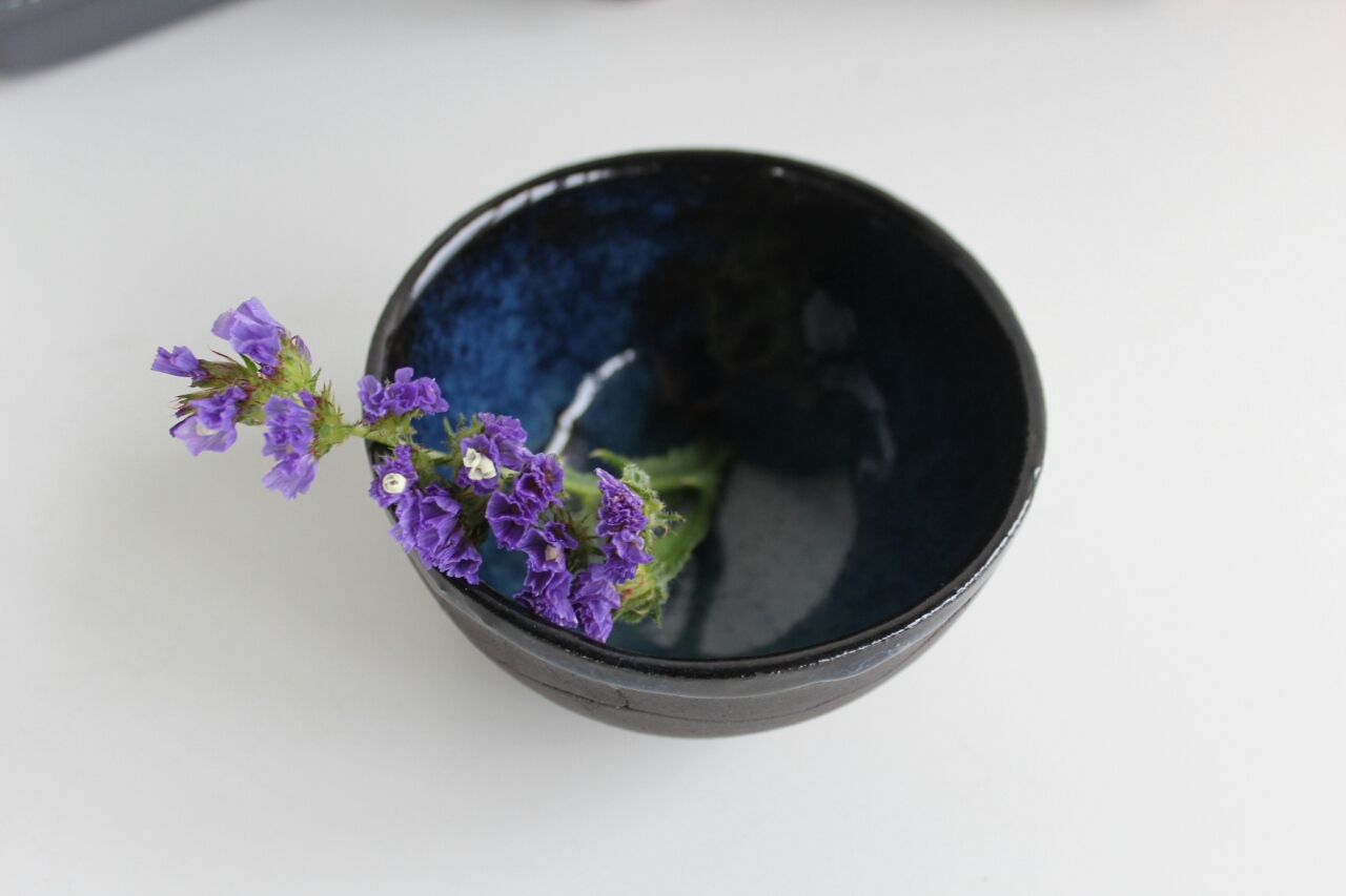 Dark blue porcelain glazed bowl 8 oz cup with no handle photo 20