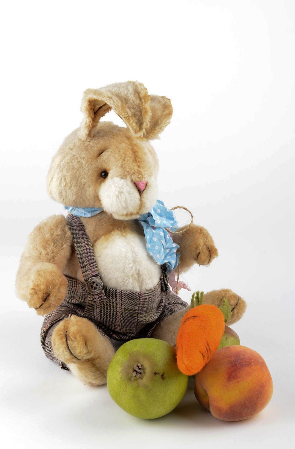 Stoff Kuscheltier handgefertigt Spielzeug Hase Kinder Spielsache stilvoll  foto 4