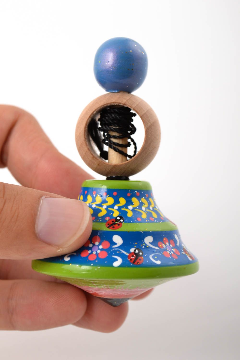 Игрушка ручной работы игрушка из дерева юла игрушка небольшая дизайнерская фото 5