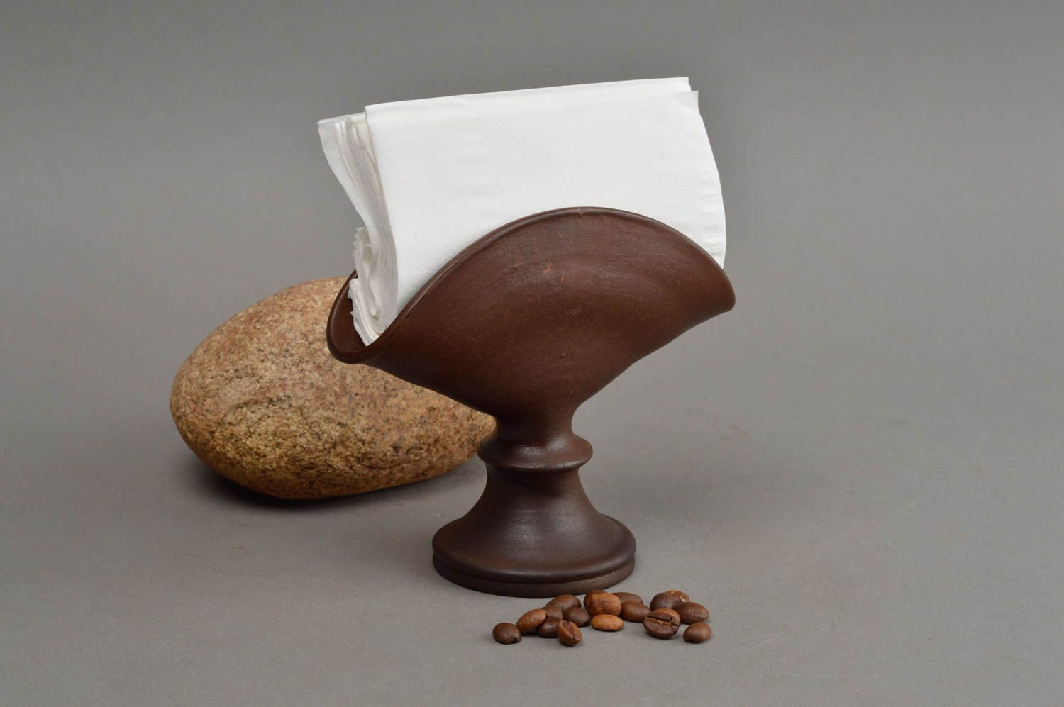 Servilletero de cerámica hecho a mano regalo original decoracion de mesa foto 1