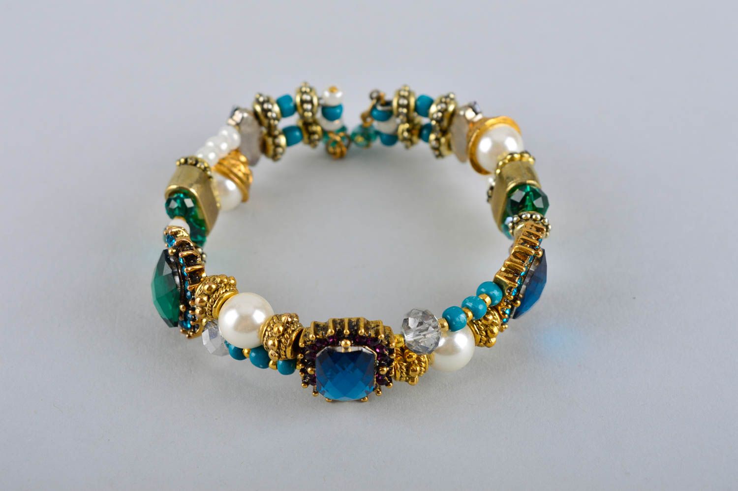 Handmade female bracelet unique crystal bijouterie stylish present for woman photo 3