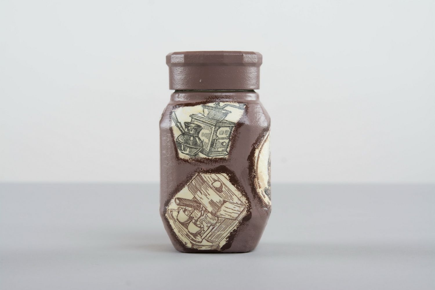 5 oz decorative glass coffee jar with lid 0,4 lb photo 1