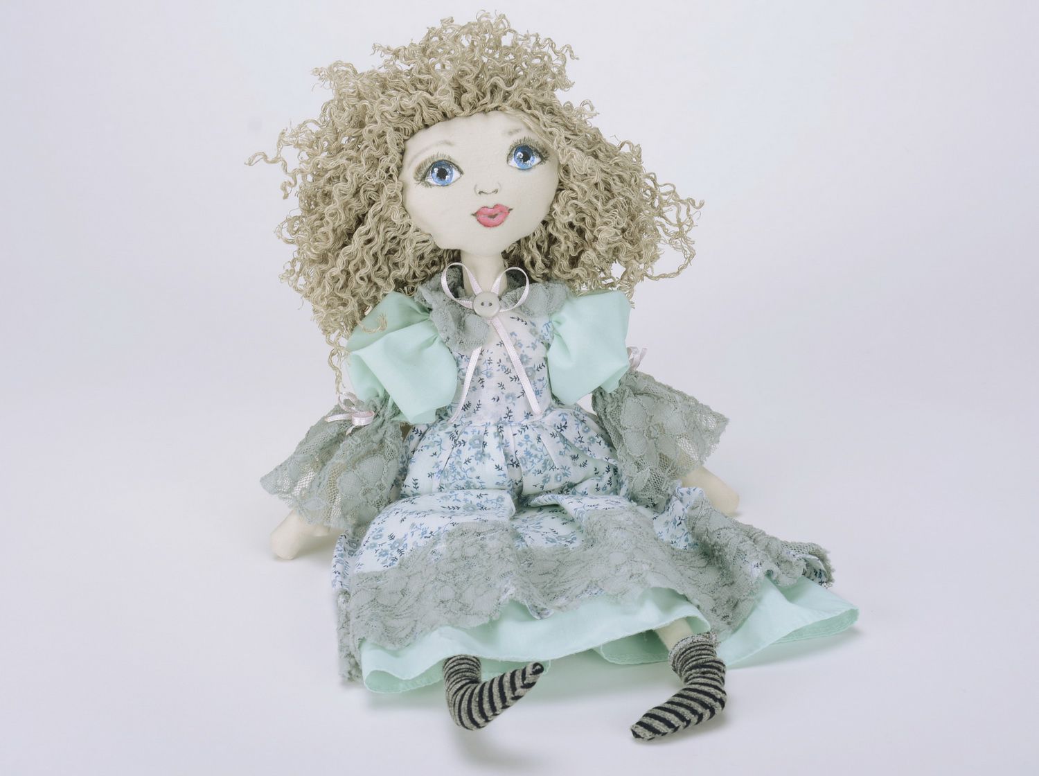 Soft doll made from natural fabrics photo 3