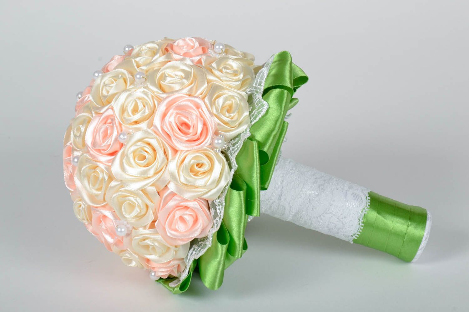 Flower bouquet made of ribbons  photo 2