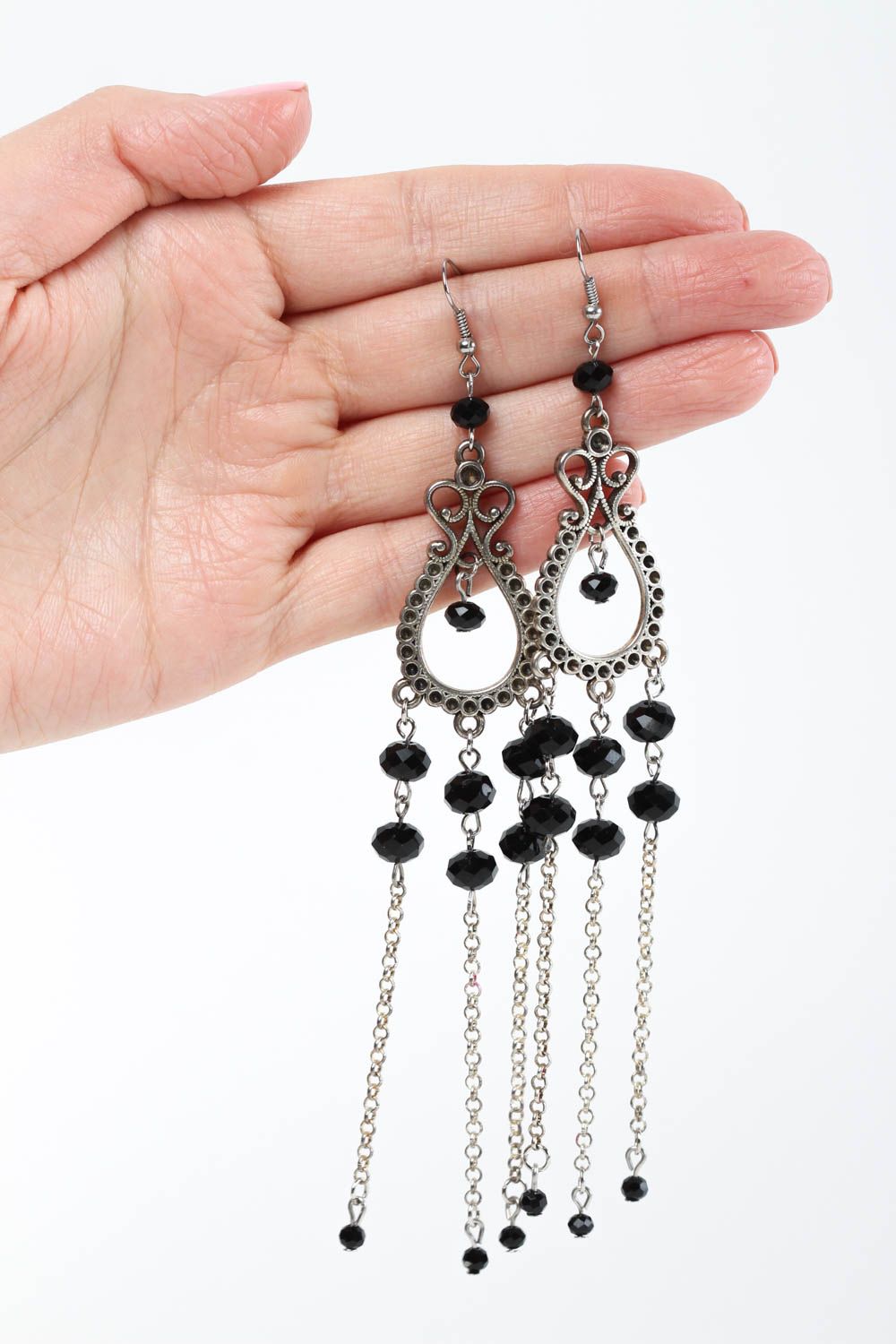 Handmade earrings long earrings designer jewelry fashion accessories gift ideas photo 5