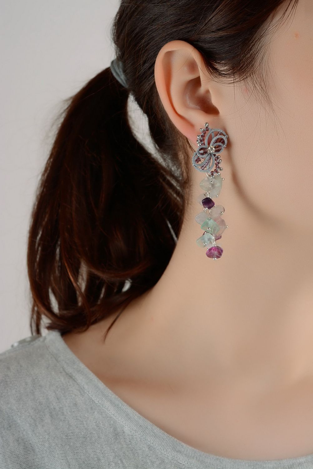 Earrings with natural stones  photo 2