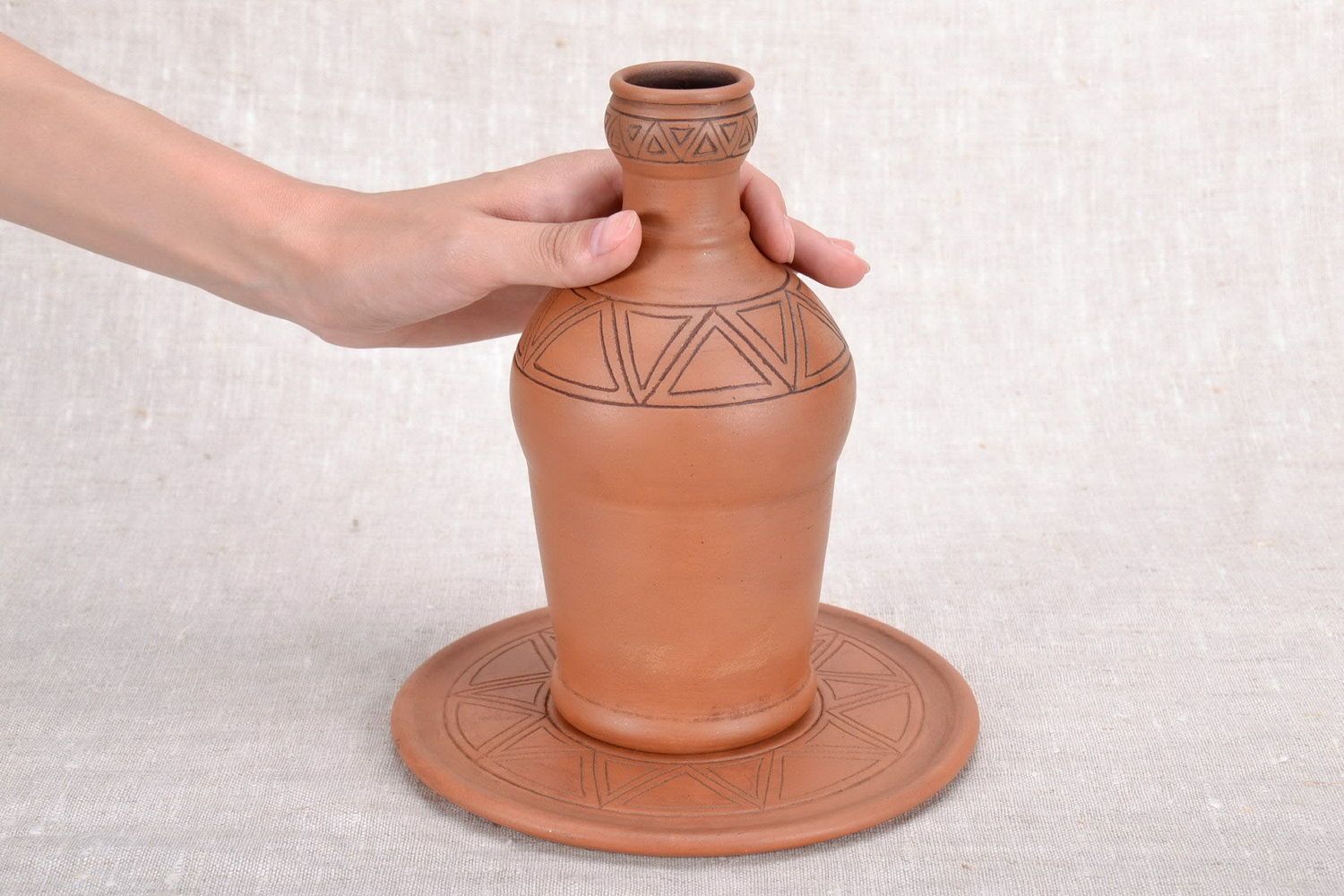 Botella cerámica con soporte foto 5