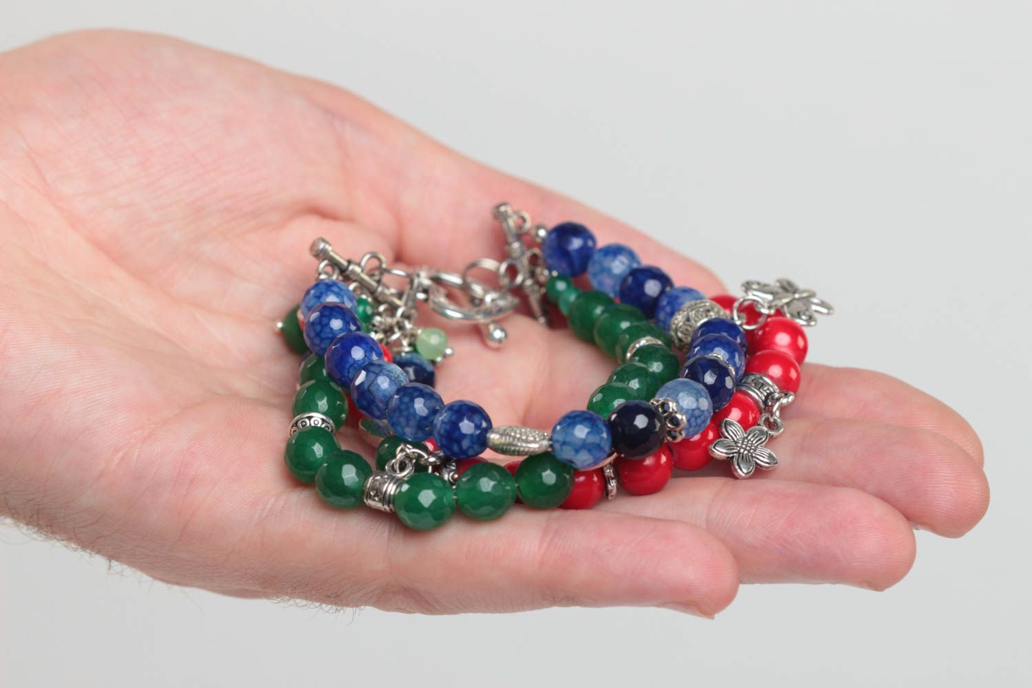 Handmade bracelet unusual accessory stone jewelry gift ideas bead bracelet photo 5