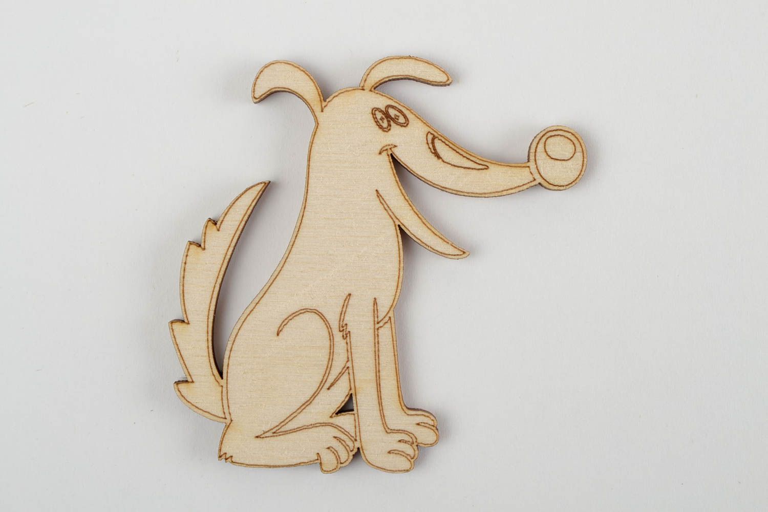 Figur aus Holz handmade Holzfigur zum Bemalen Holzartikel zum Gestalten Hund  foto 3