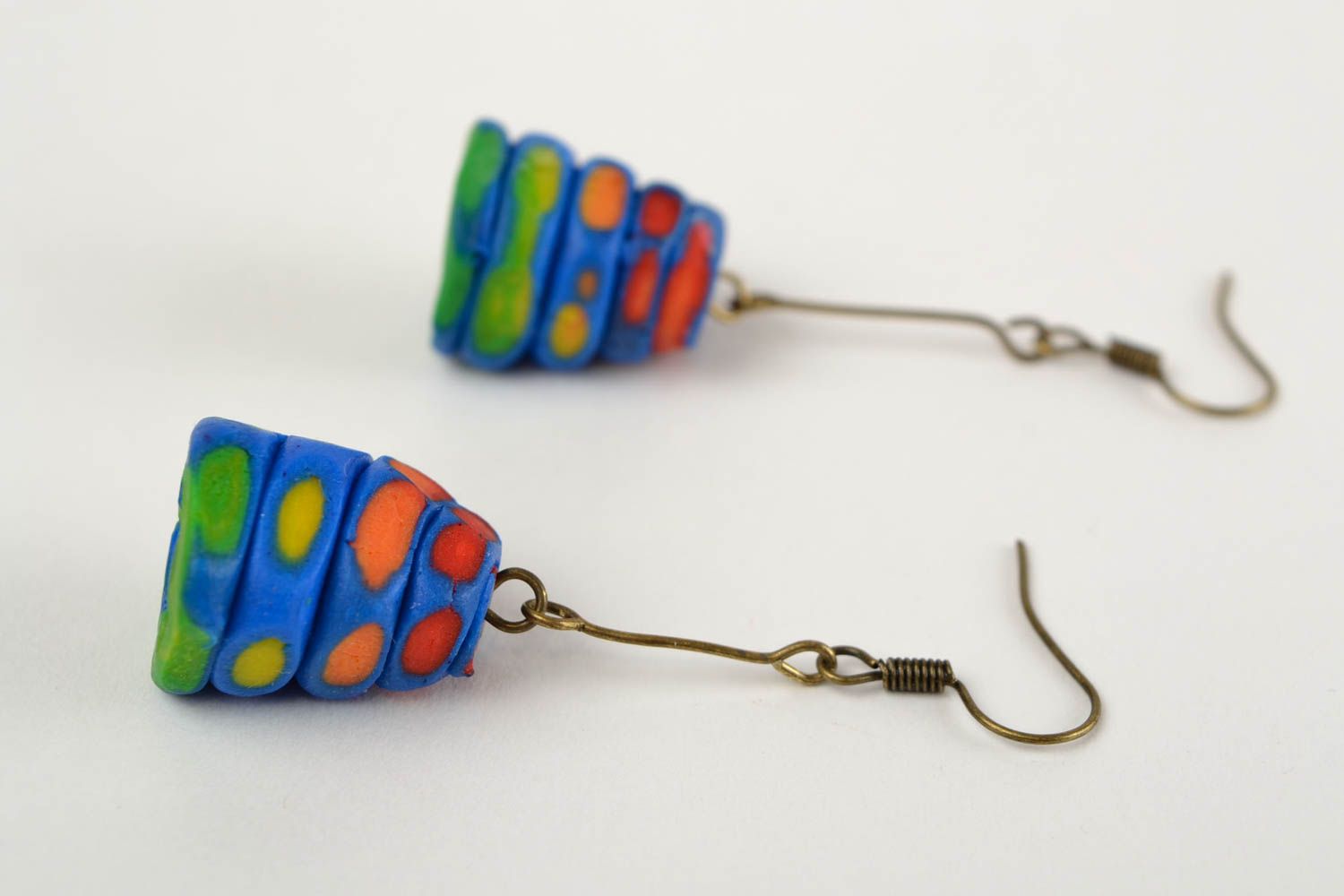 Damen Ohrringe handmade Accessoires für Frauen Polymer Schmuck in Lila foto 3
