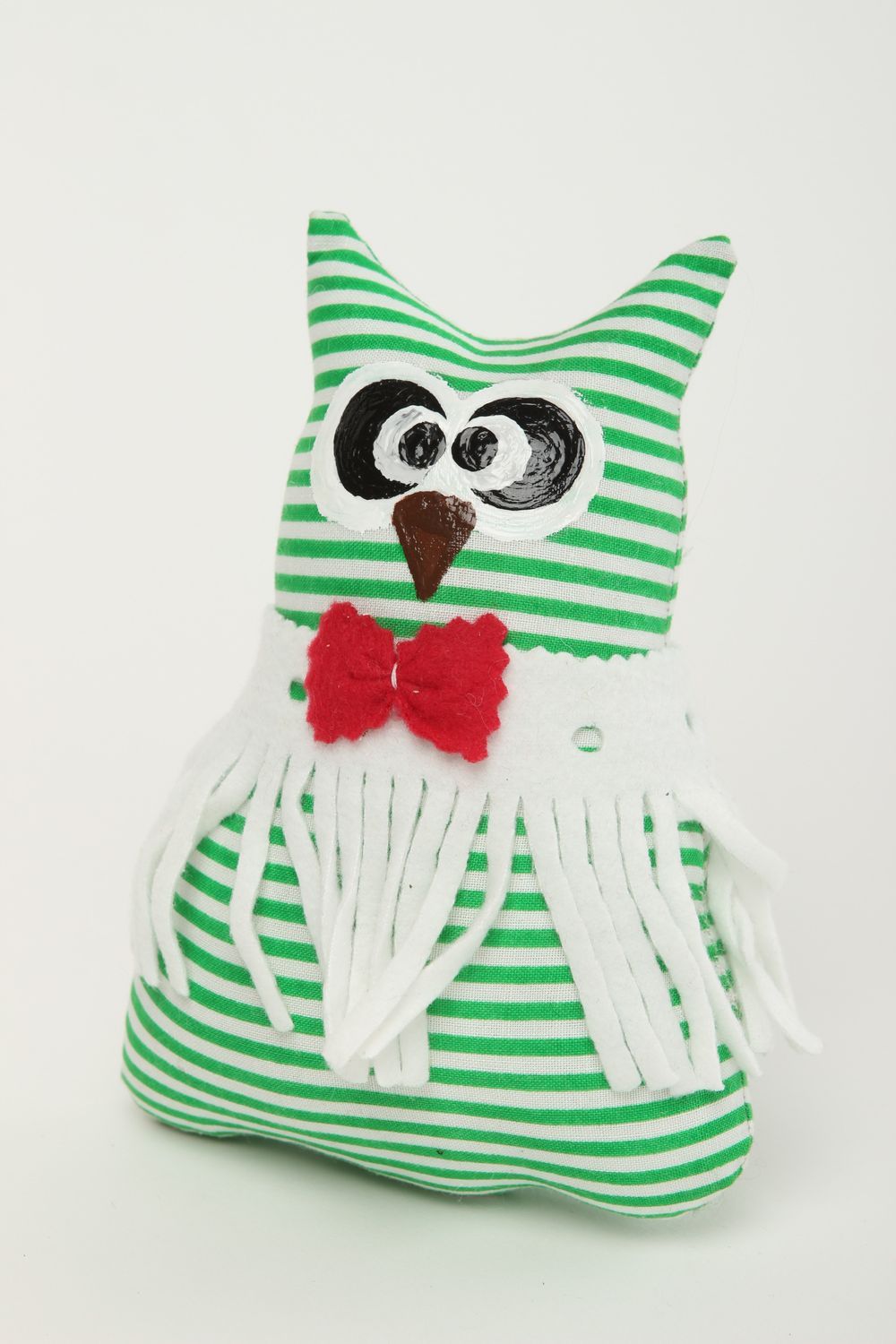 Игрушка ручной работы интерьерная игрушка в виде совы декор для дома из ткани фото 2