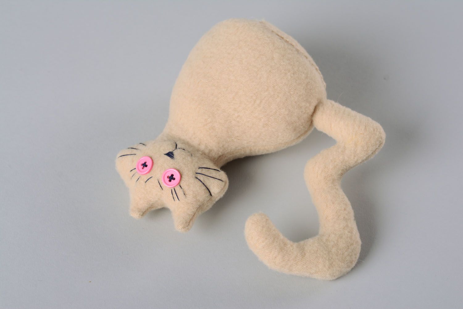 Jouet mou aromatique en tissu polaire en forme de chat beige cadeau enfant photo 5