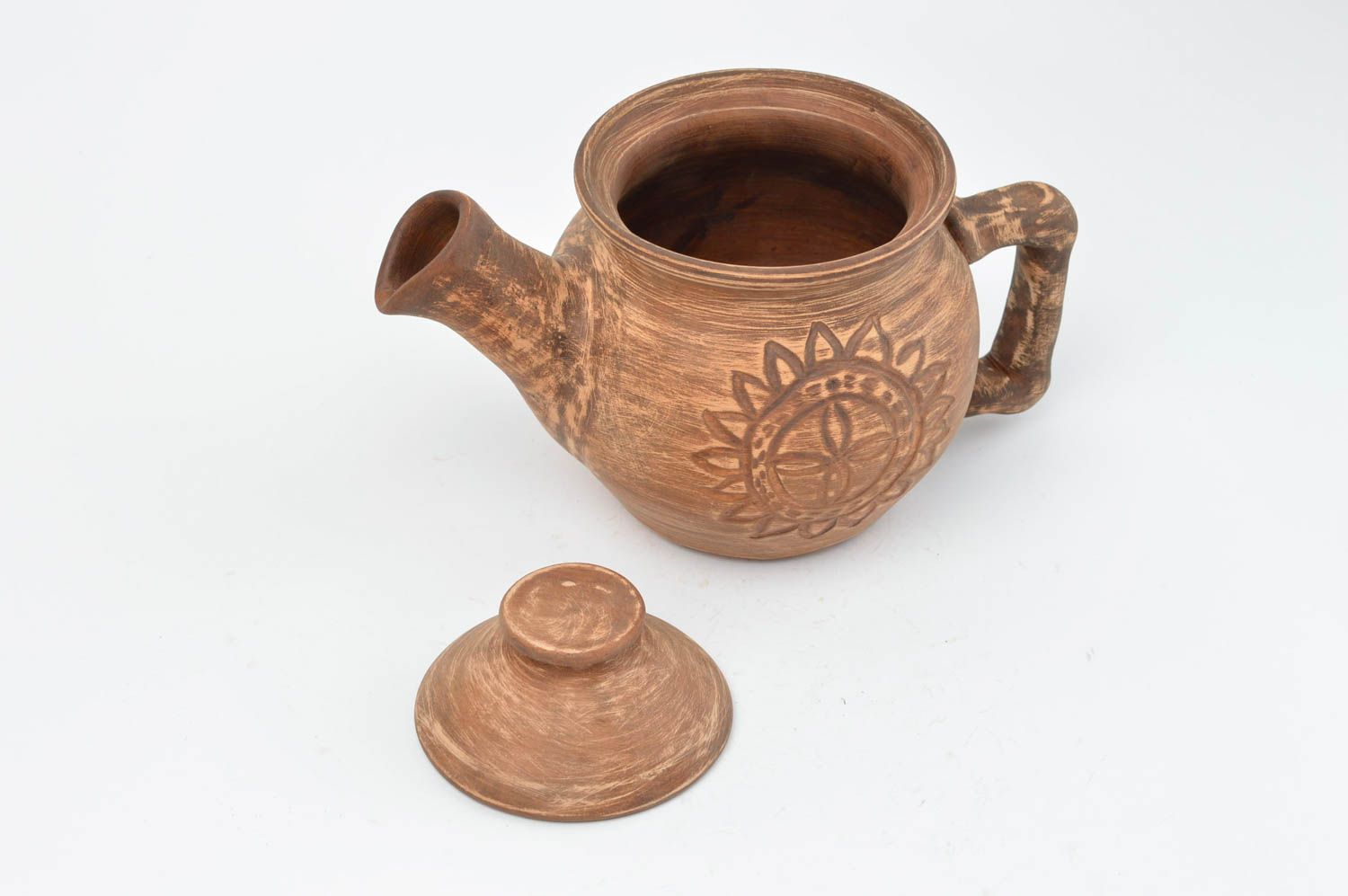 Unusual handmade ceramic teapot designer clay teapot table setting ideas photo 3