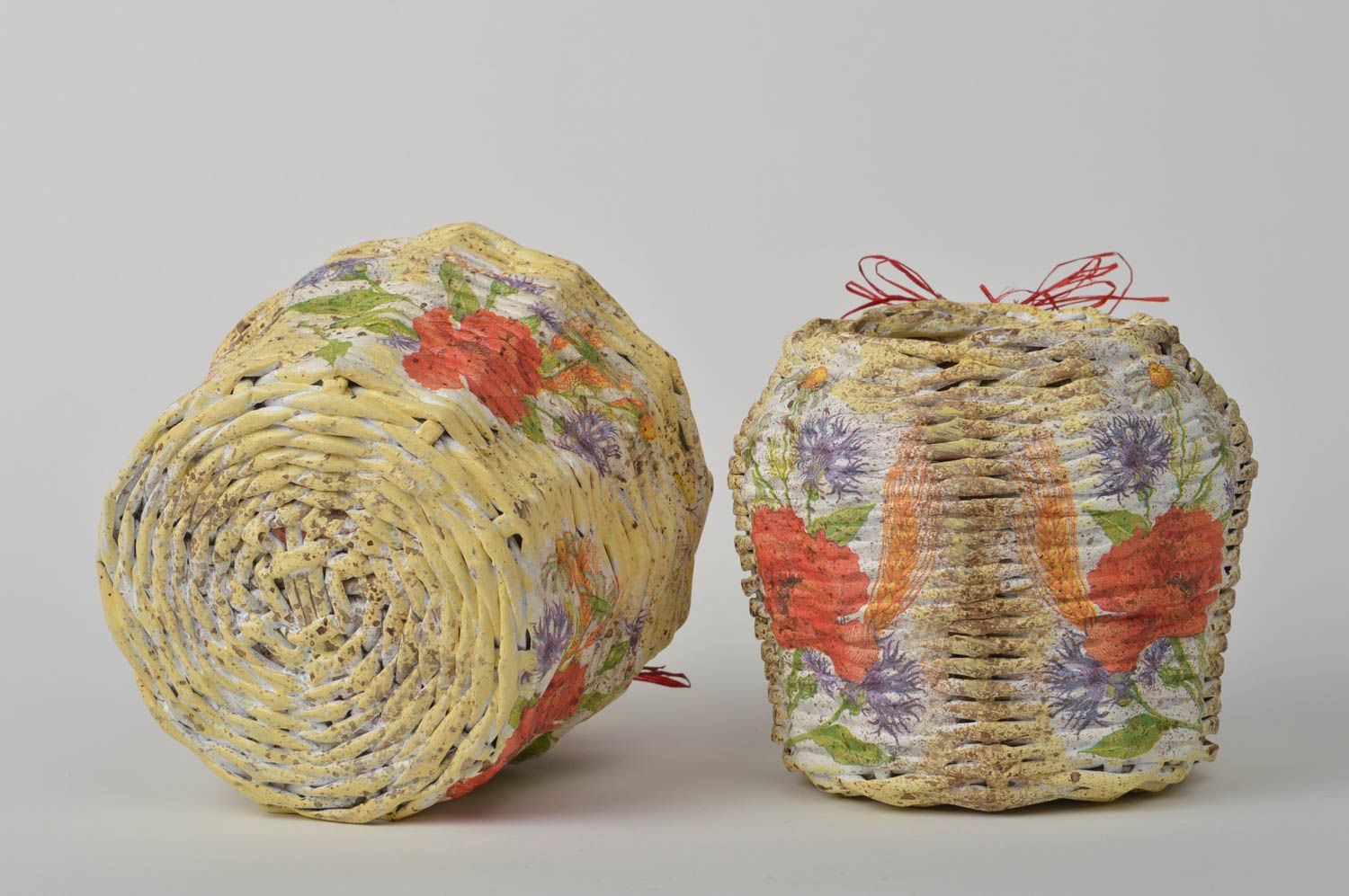 Плетеная корзина ручной работы красивая ваза для цветов подарочная корзина фото 1
