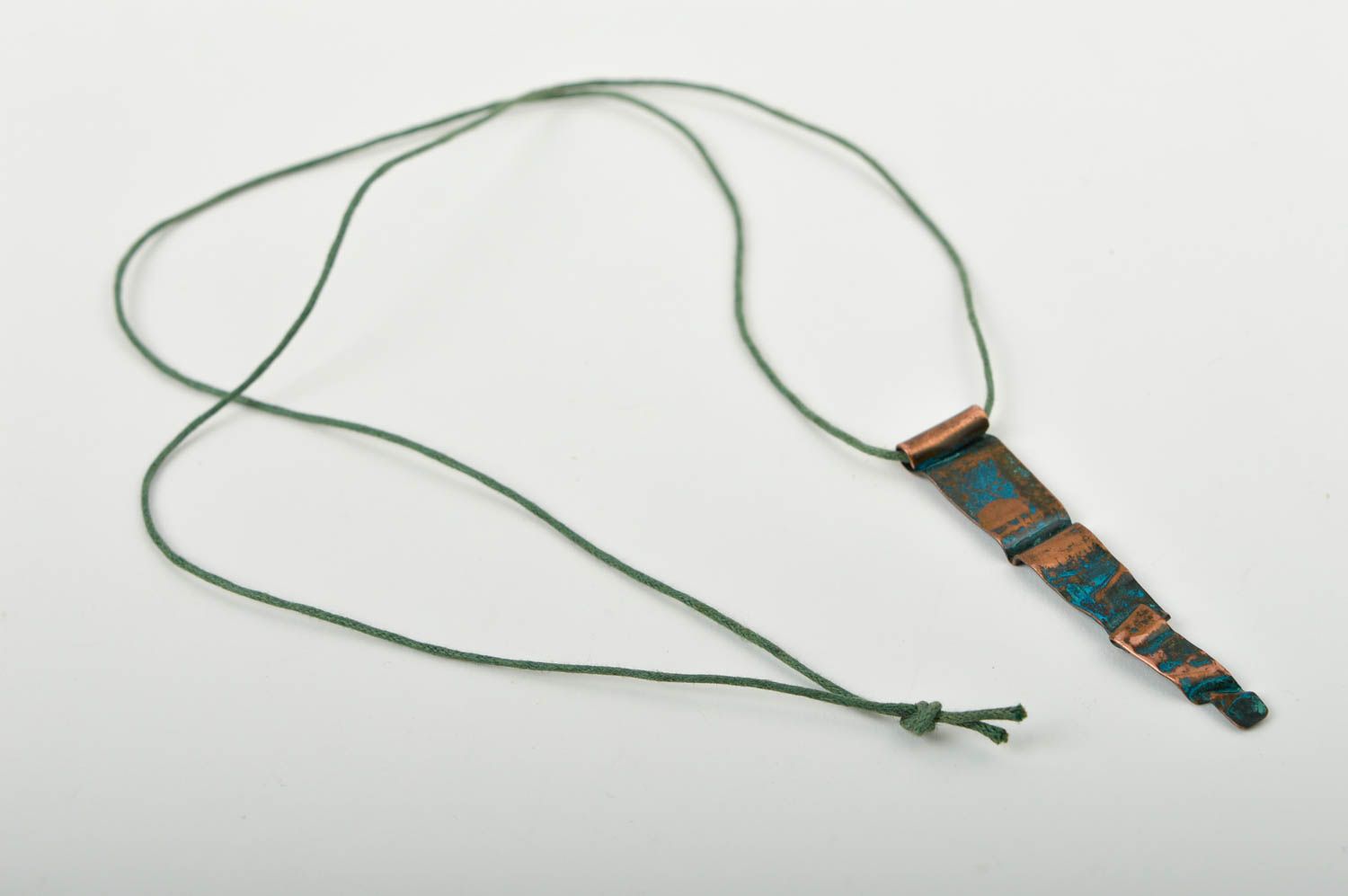 Handmade Kupfer Anhänger Designer Schmuck Accessoire für Frauen einzigartig lang foto 4