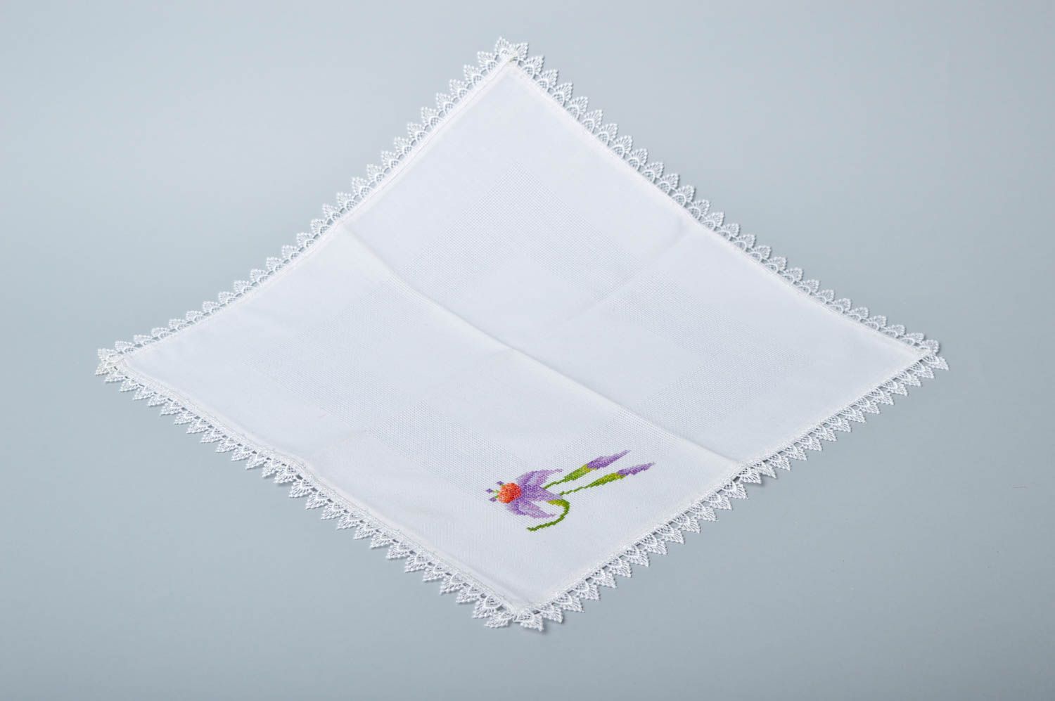 Handmade cross stitch embroidered napkin home textiles table decor ideas photo 3
