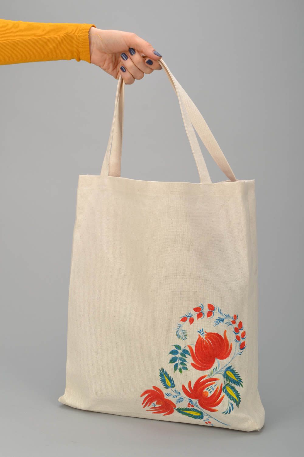 Textil Tasche mit Blumen  foto 2