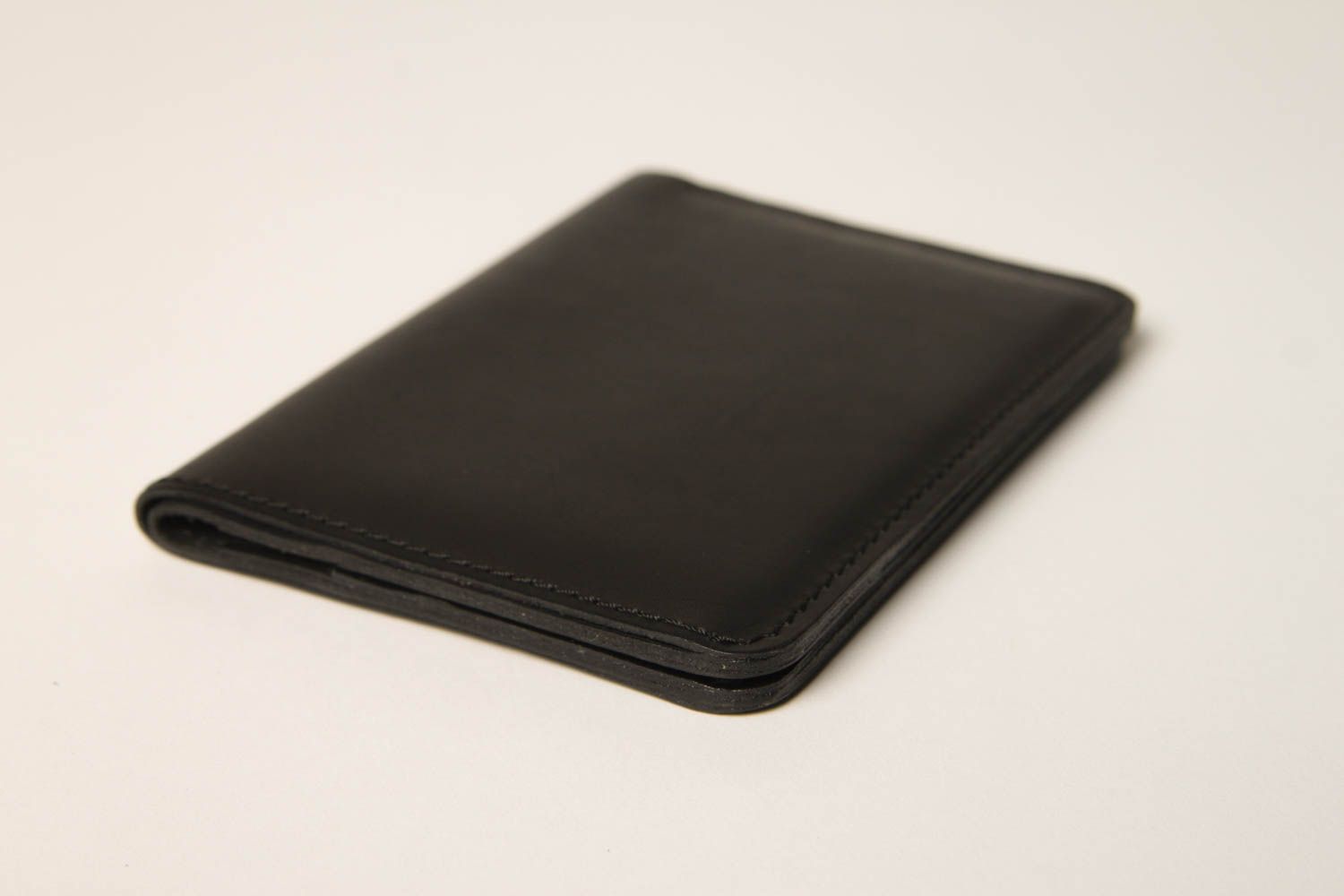 Handgefertigt Leder Geldbörse Accessoire für Männer Leder Geldbeutel in Schwarz foto 2