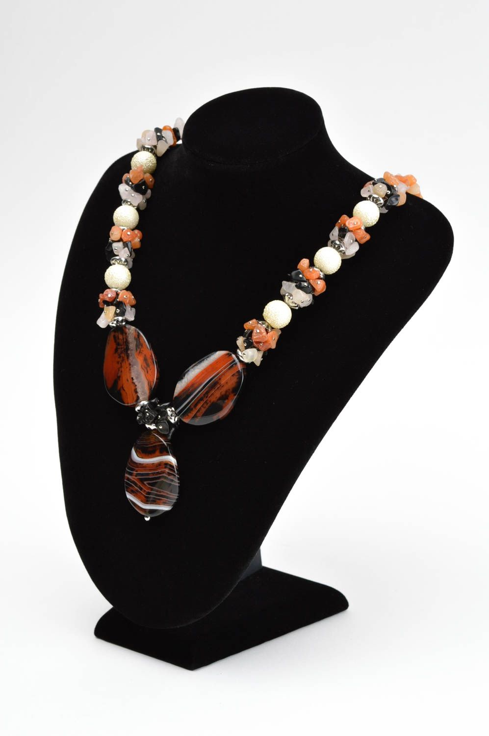 Handmade designer necklace jewelry with natural stone elegant necklace photo 1