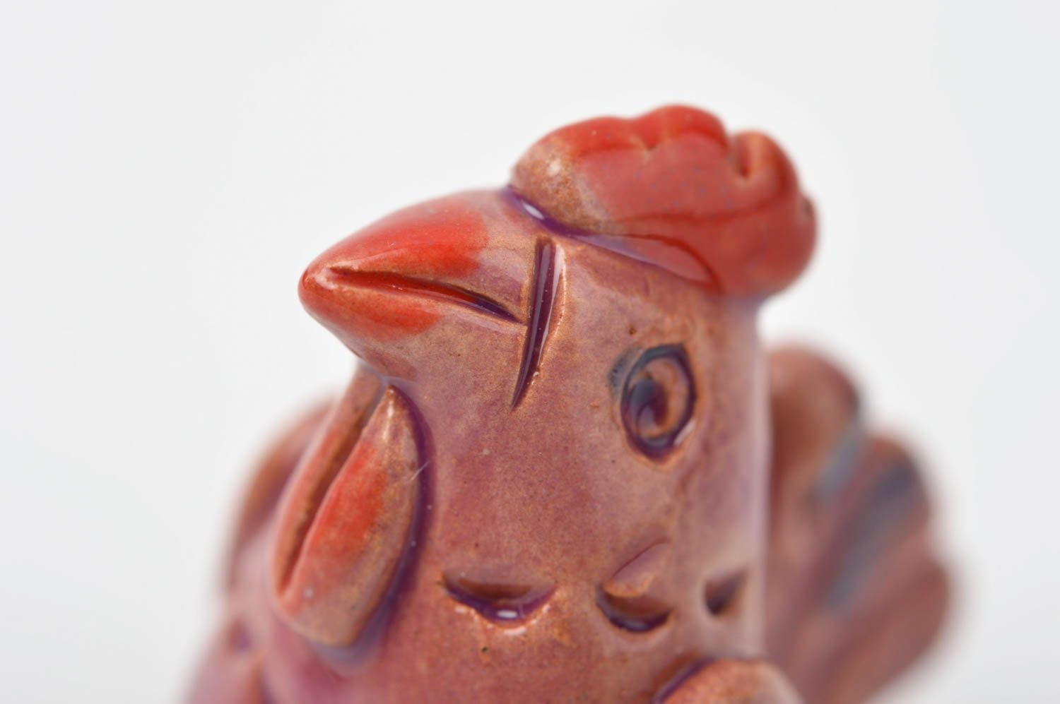Статуэтка животного курочки ручной работы статуэтка для декора фигурка из глины фото 5