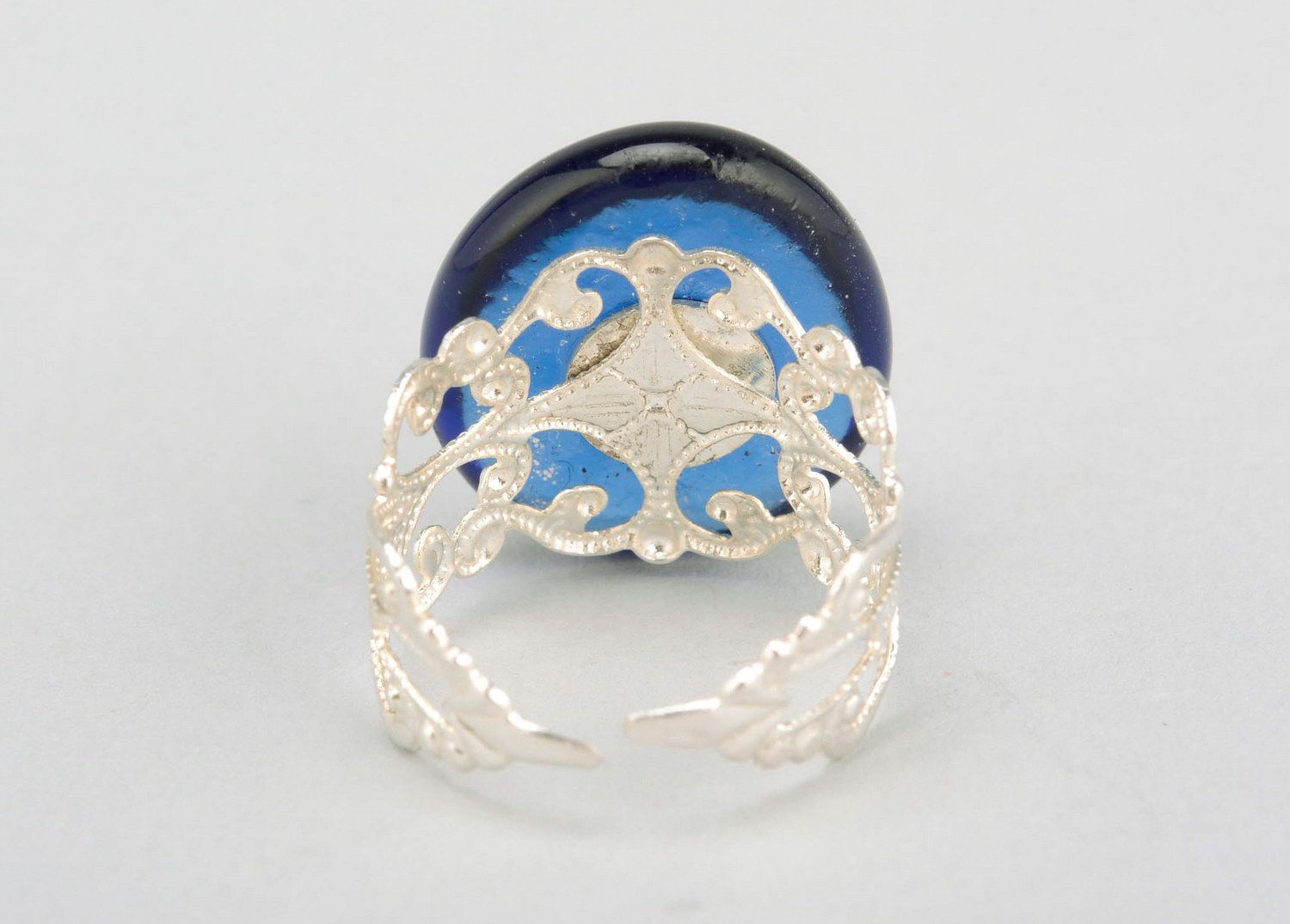 Кольцо ажурное из фьюзинг стекла Перстень королевы фото 5