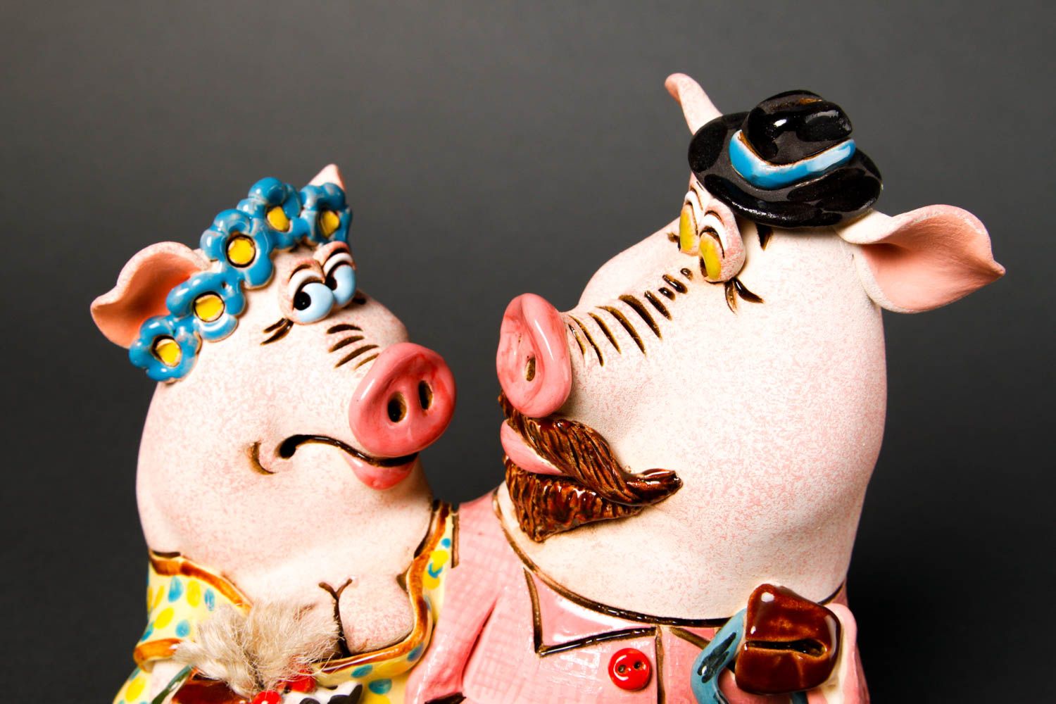 Spardose Schwein handgemachte Keramik lustige Spardose Ton Deko für Interieur foto 4