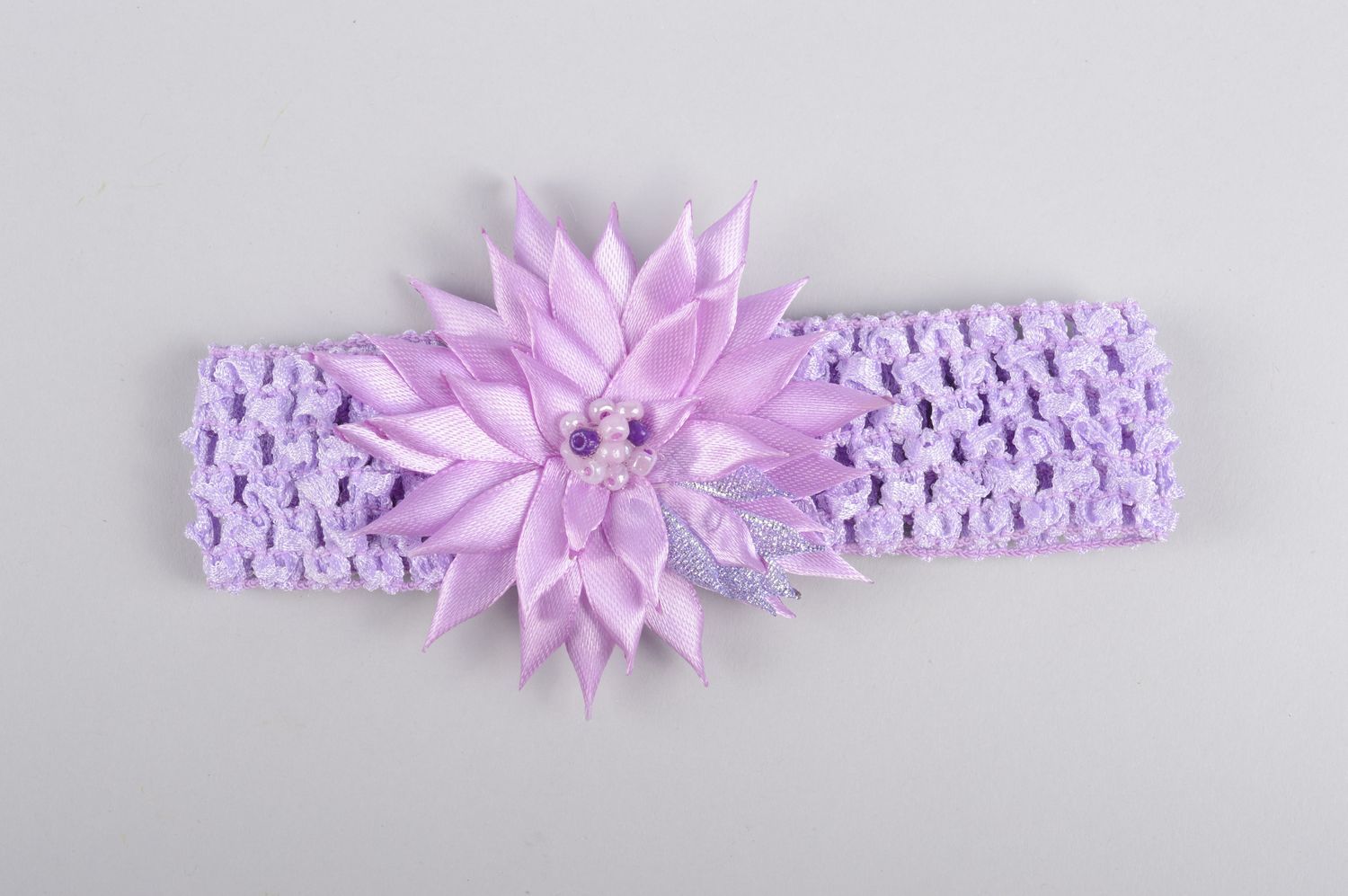 Blumen Haarband in Lila handgemachter Schmuck originell Accessoire für Haare foto 3