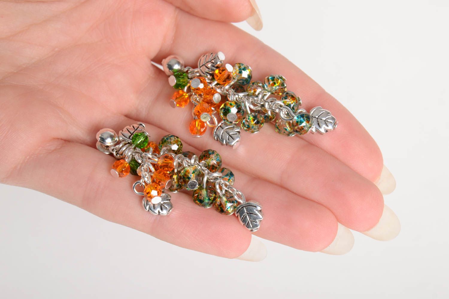Stylish handmade beaded earrings fashion accessories crystal bead earrings photo 4
