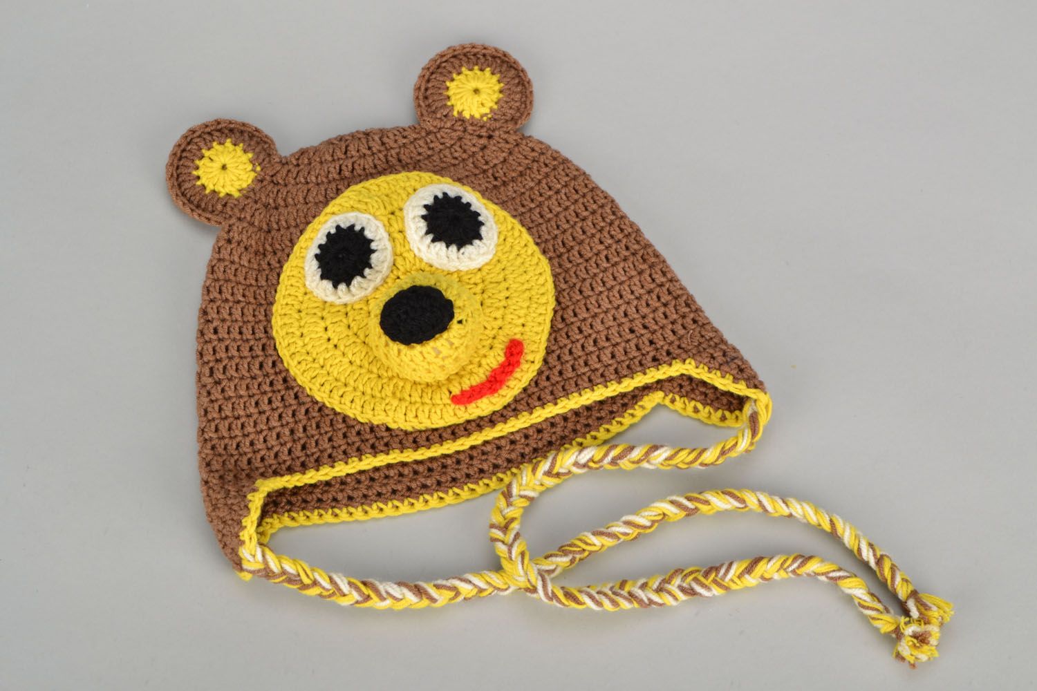 Crochet baby hat Bear photo 2