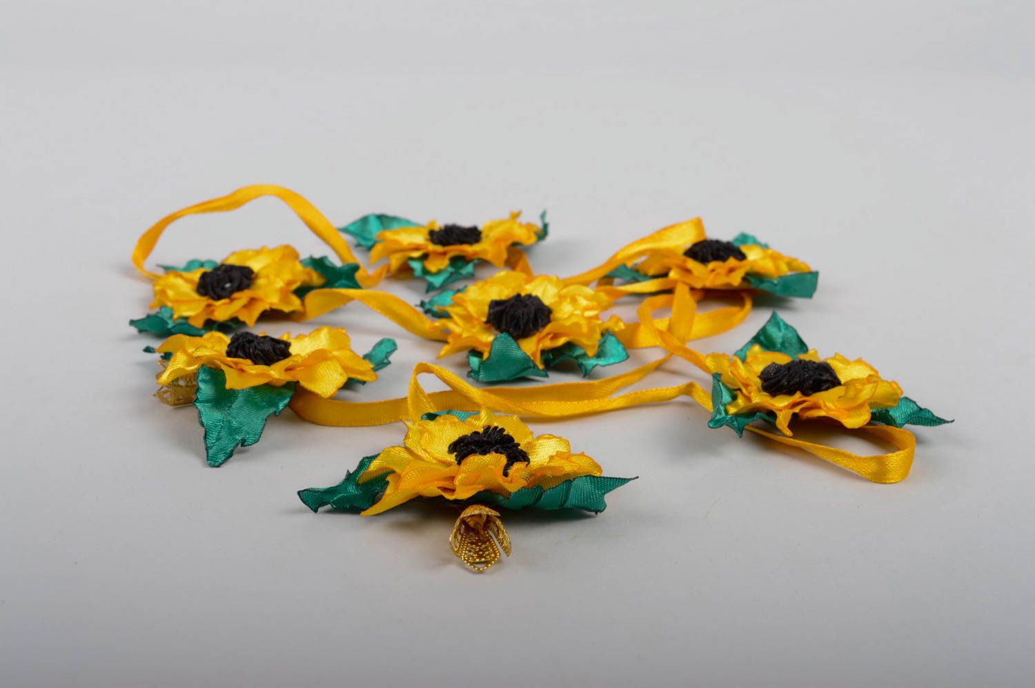 Handmade Haarschmuck Blüte Damen Modeschmuck Accessoire für Haare gelbe Blumen foto 3