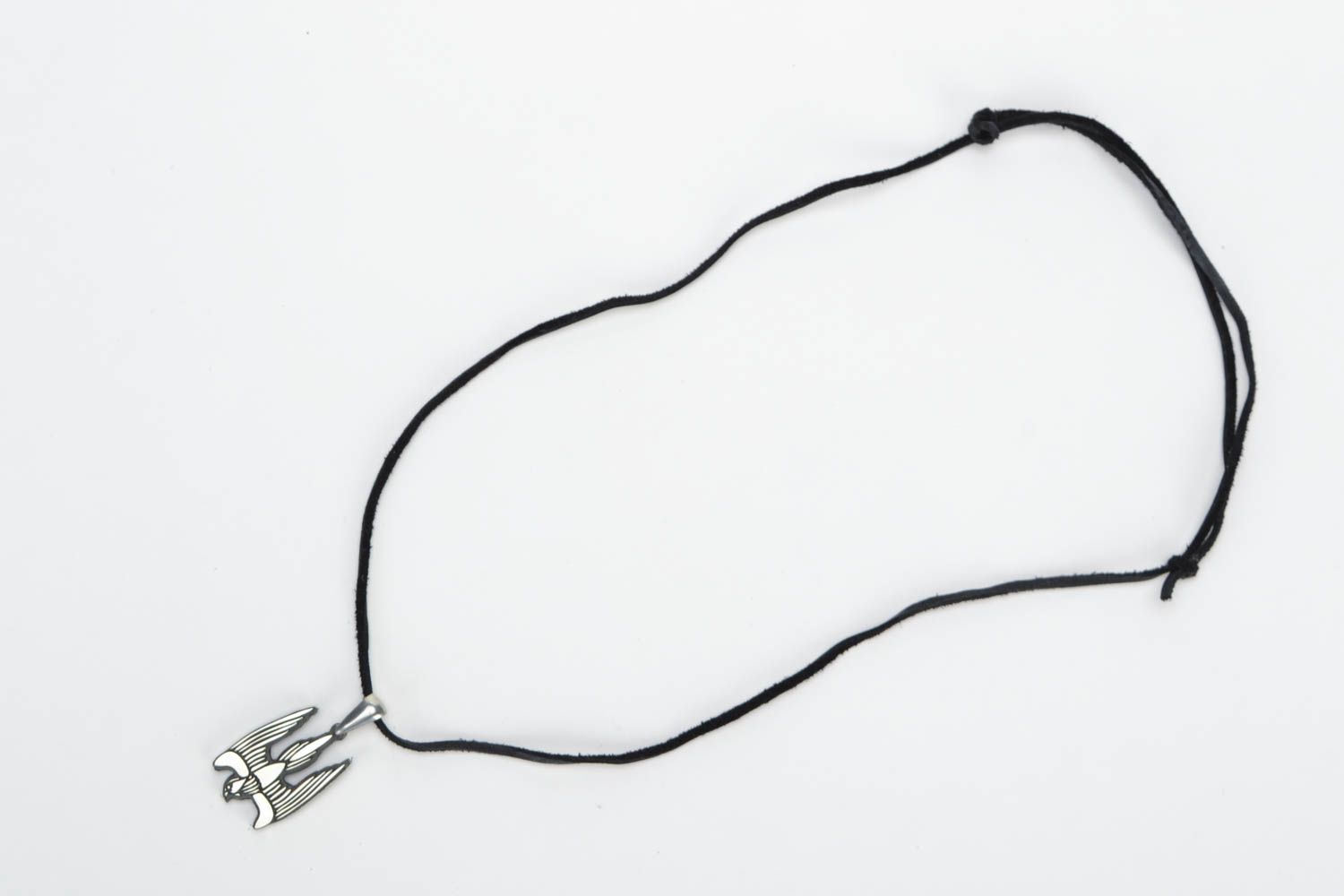 Handmade designer metal neck pendant unisex Falcon unusual jewelry photo 1